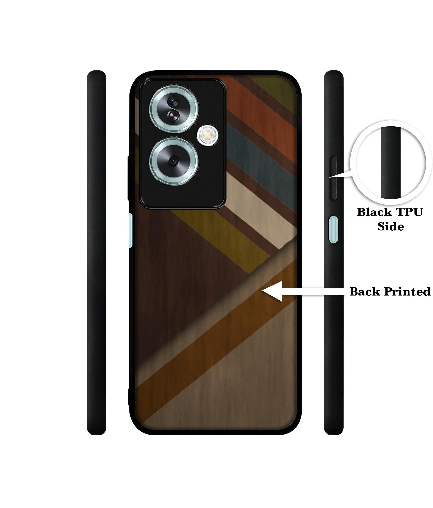 Colorful Wooden Pattern Designer 2D Printed Back Case Cover for Oppo A79 5G