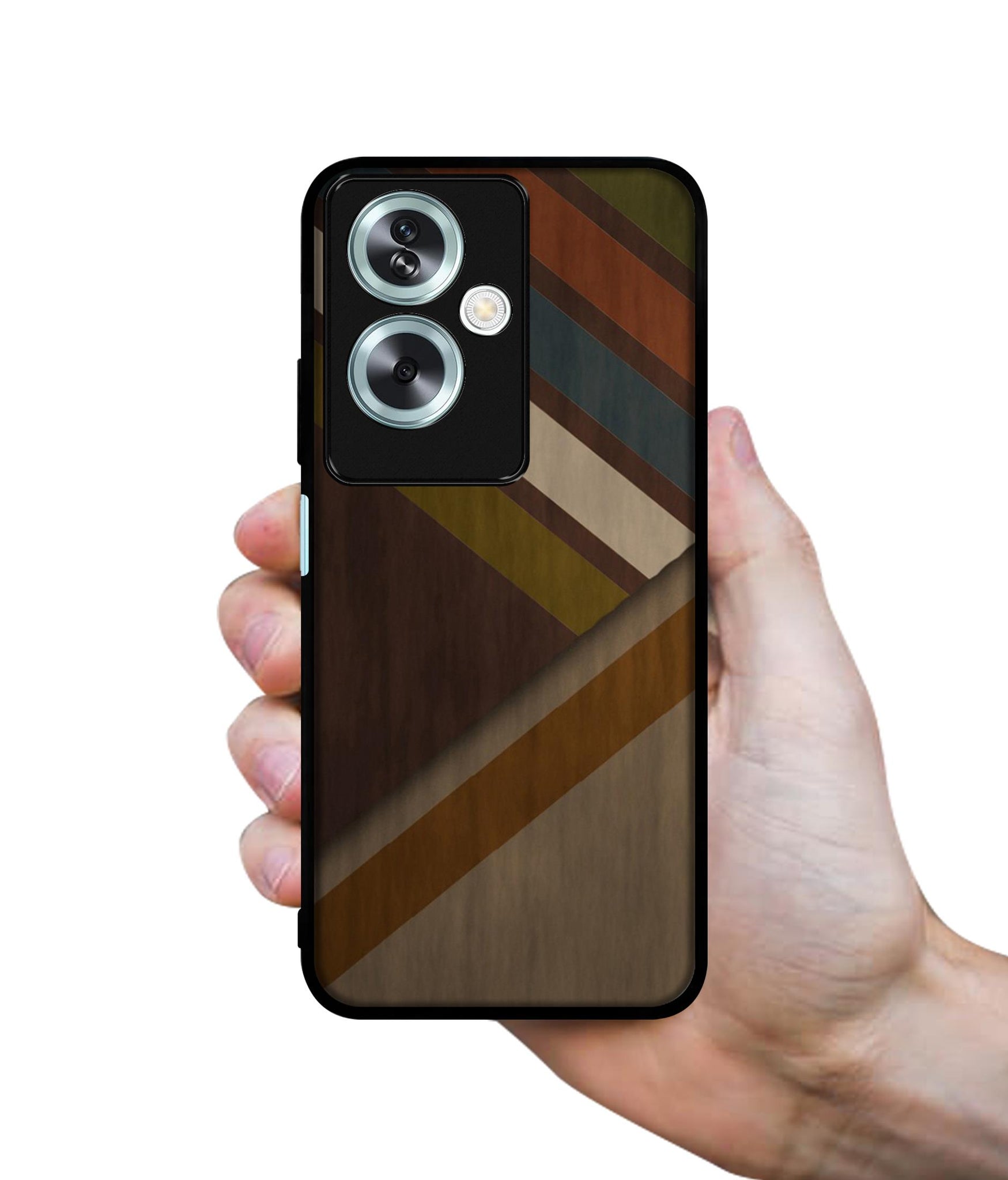 Colorful Wooden Pattern Designer 2D Printed Back Case Cover for Oppo A79 5G