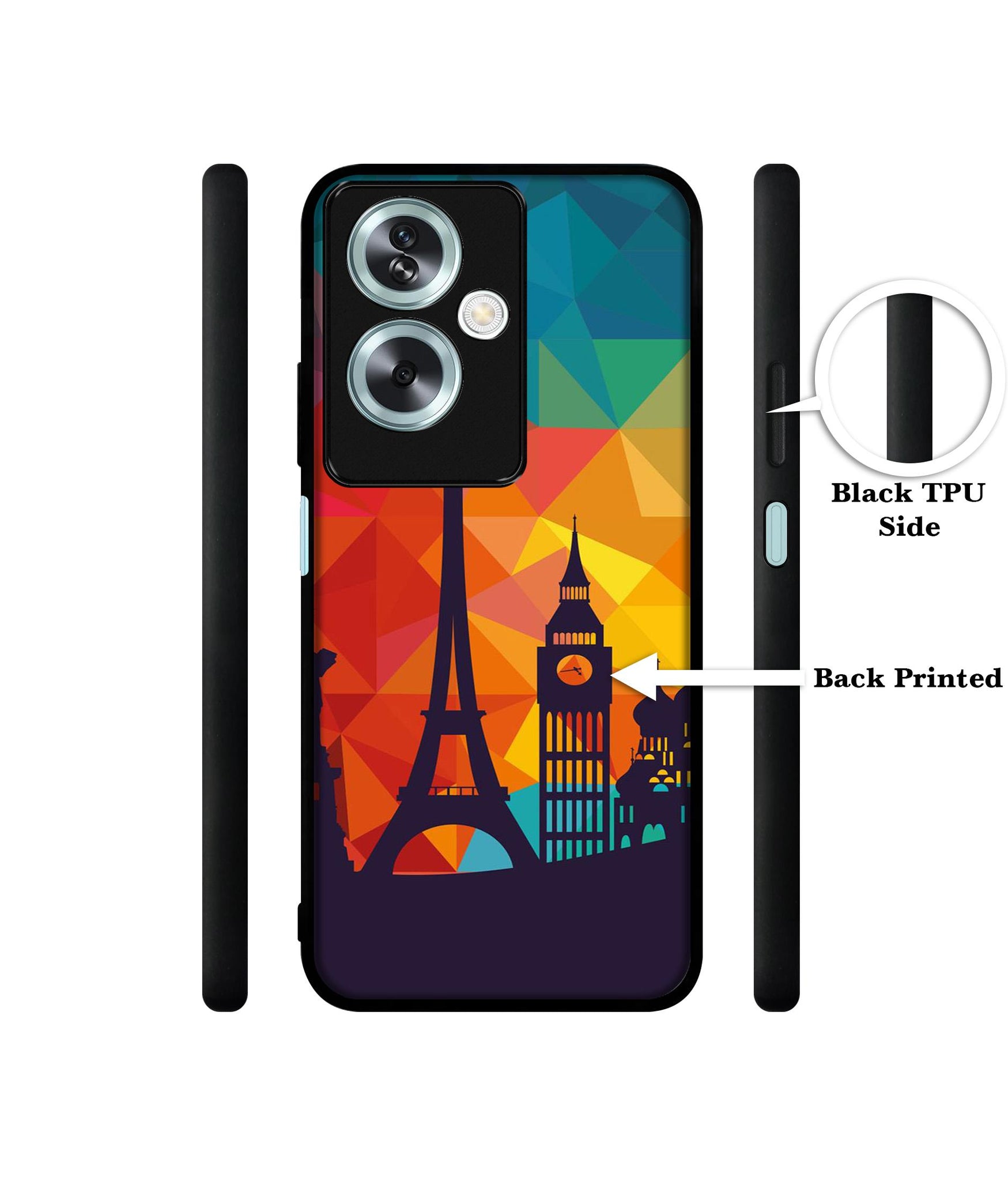 Colored Paris Designer 2D Printed Back Case Cover for Oppo A79 5G