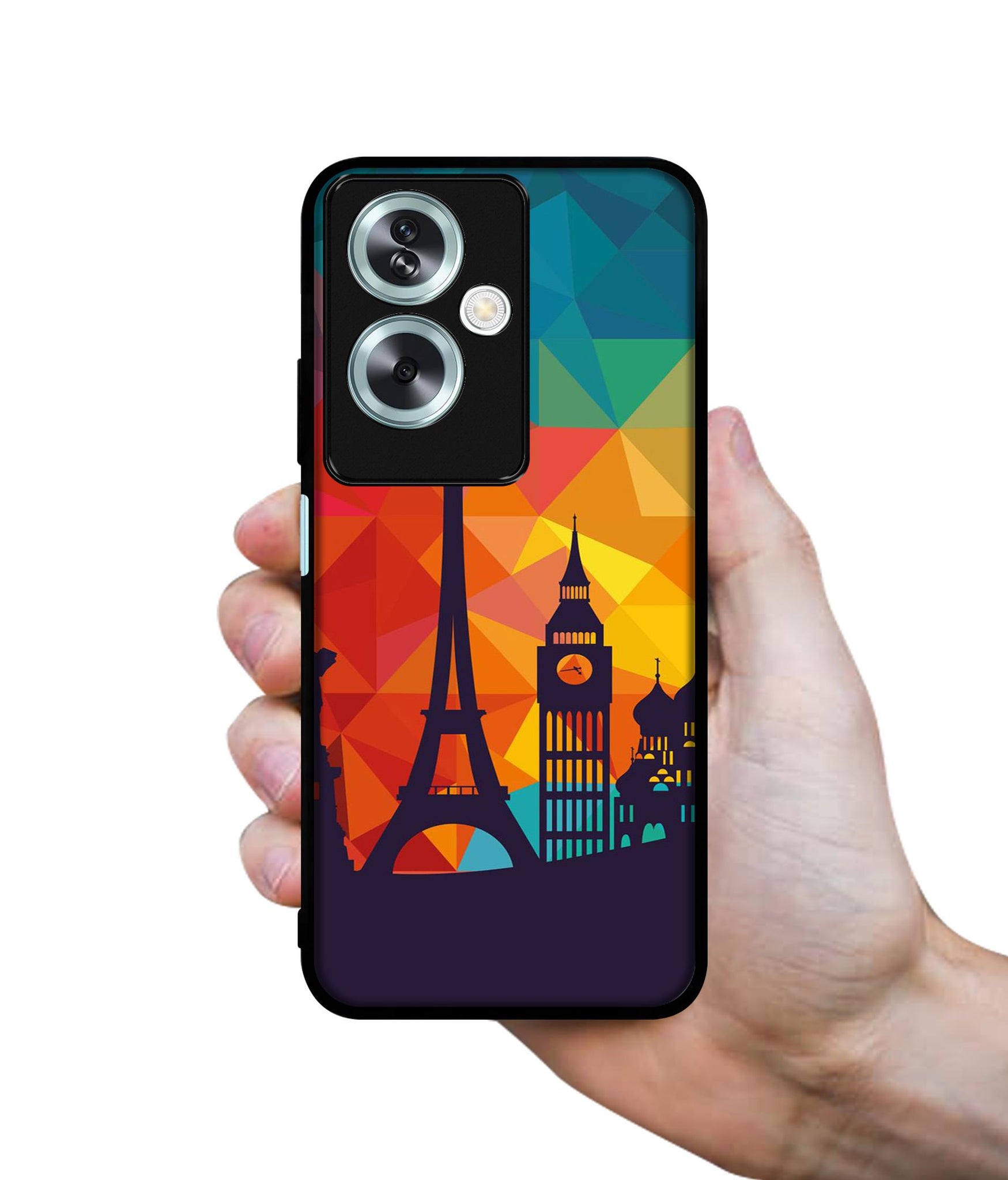 Colored Paris Designer 2D Printed Back Case Cover for Oppo A79 5G