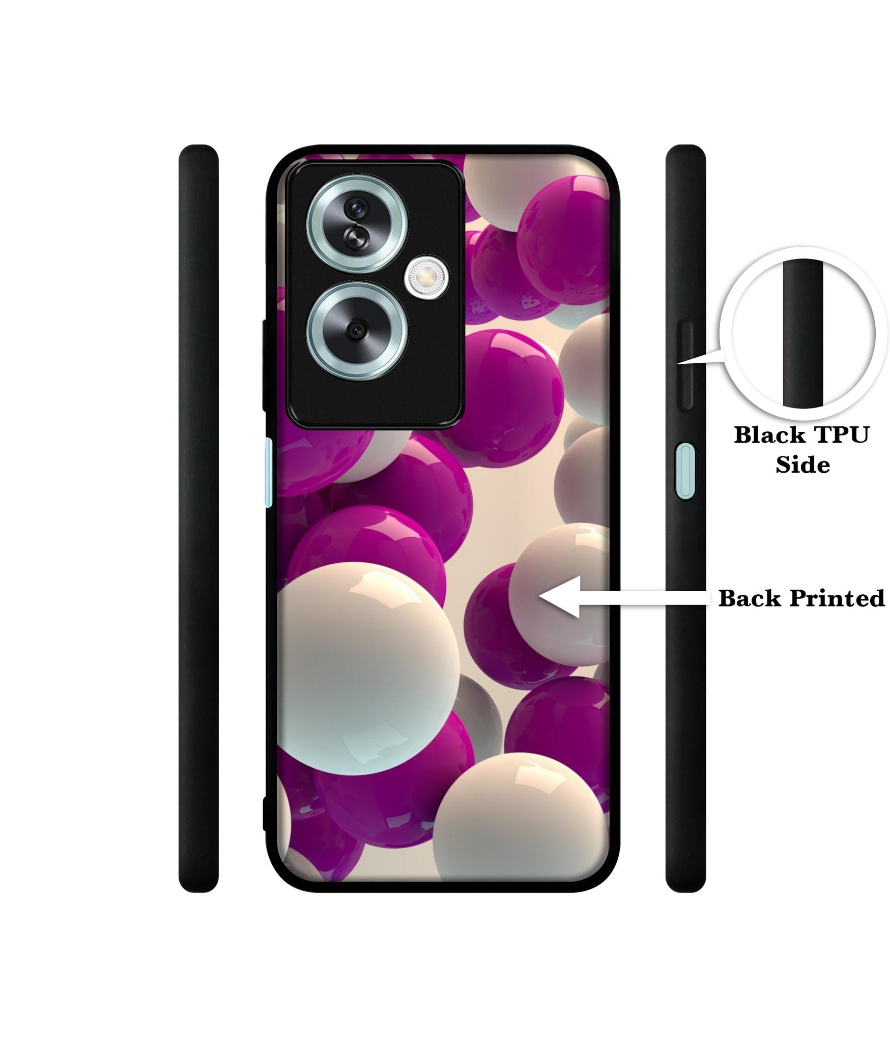 3D Balloons Designer 2D Printed Back Case Cover for Oppo A79 5G