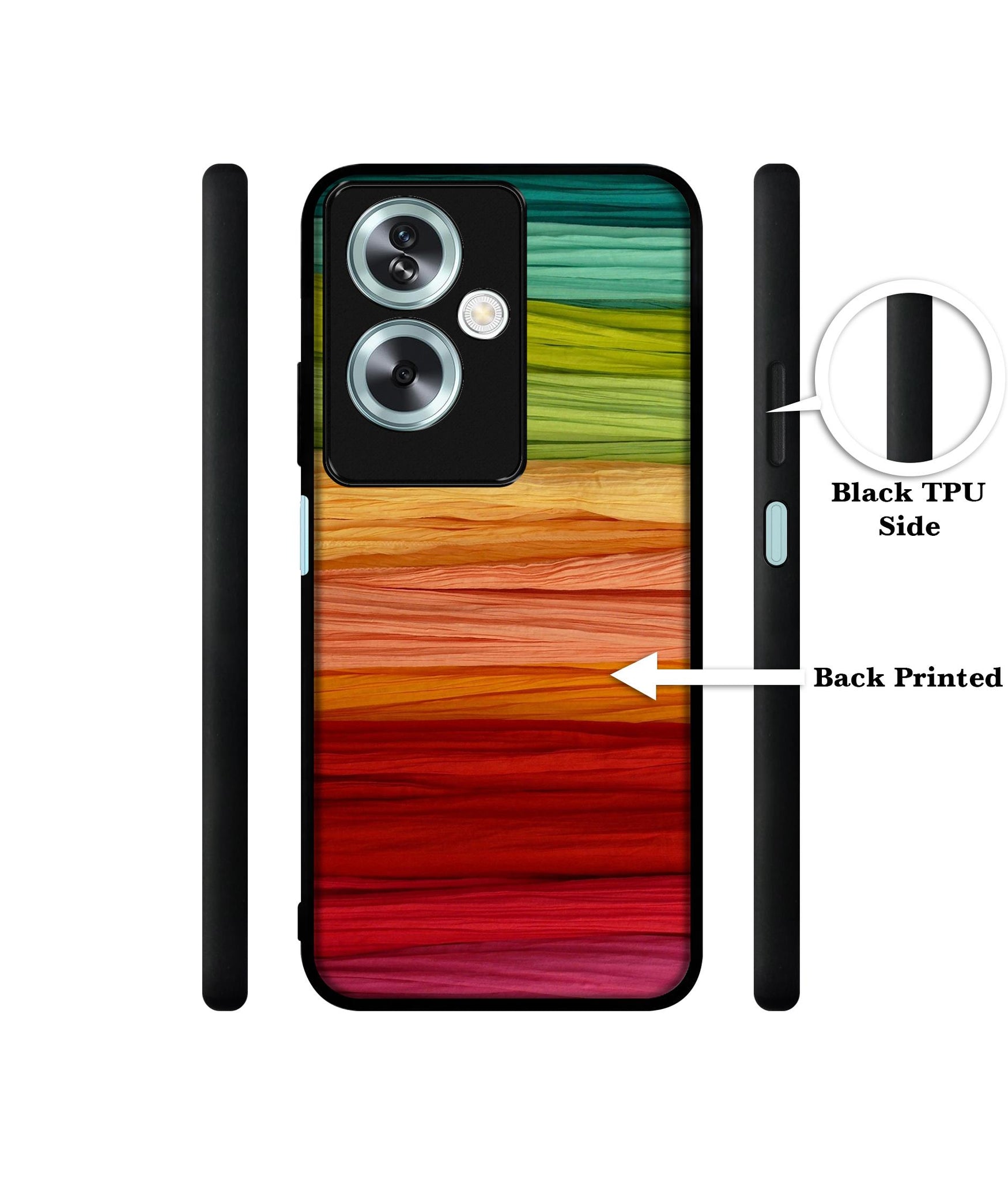 Colorful Thread Designer 2D Printed Back Case Cover for Oppo A79 5G