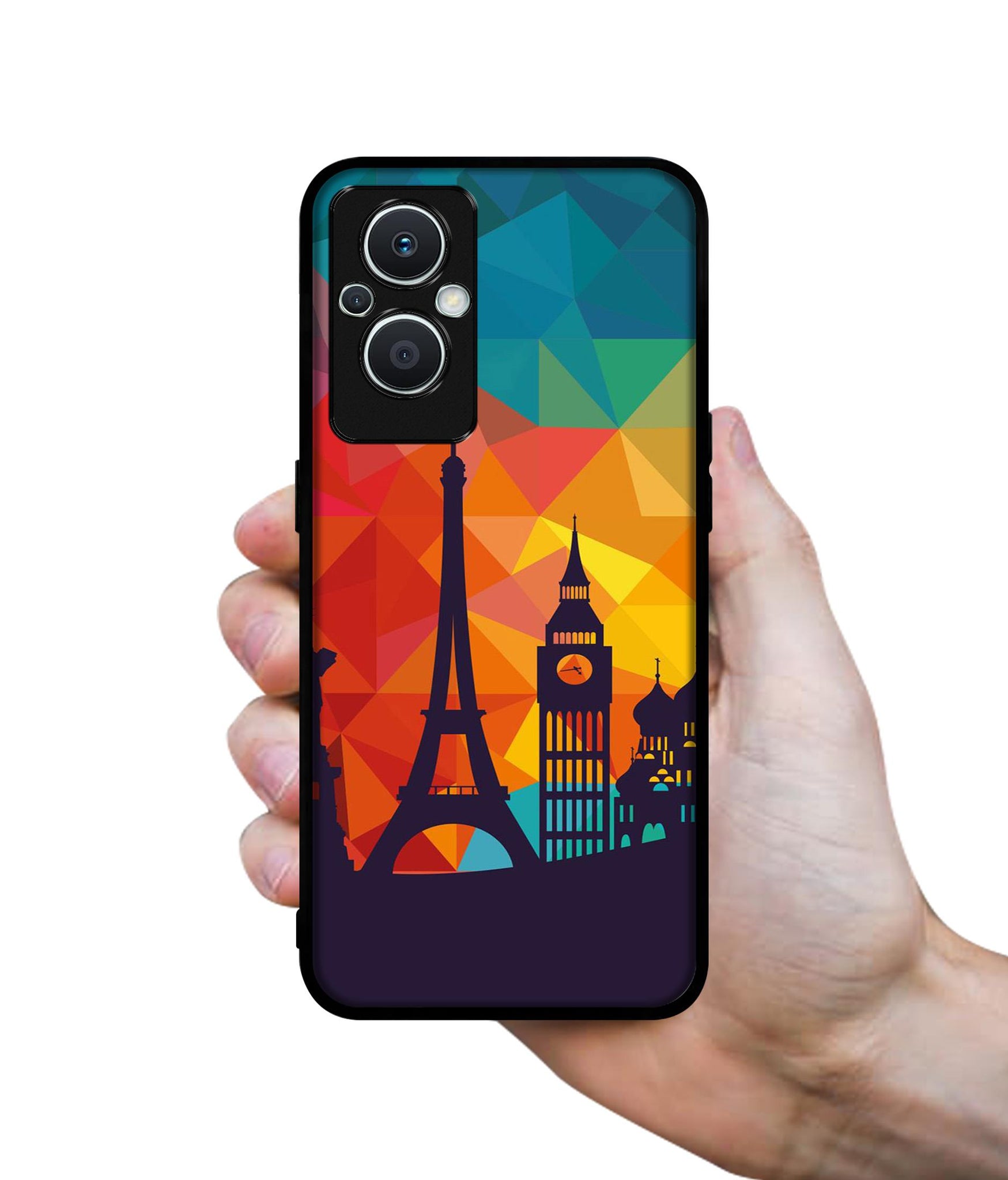 Colored Paris Designer 2D Printed Back Case Cover for Oppo F21 Pro 5G