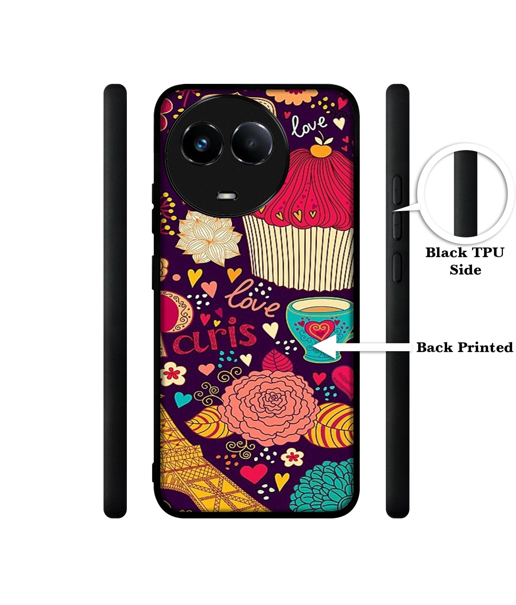 Paris Flower Love Designer 2D Printed Back Case Cover for Realme 11 5G / C67 5G / 11X 5G / Narzo 60X 5G