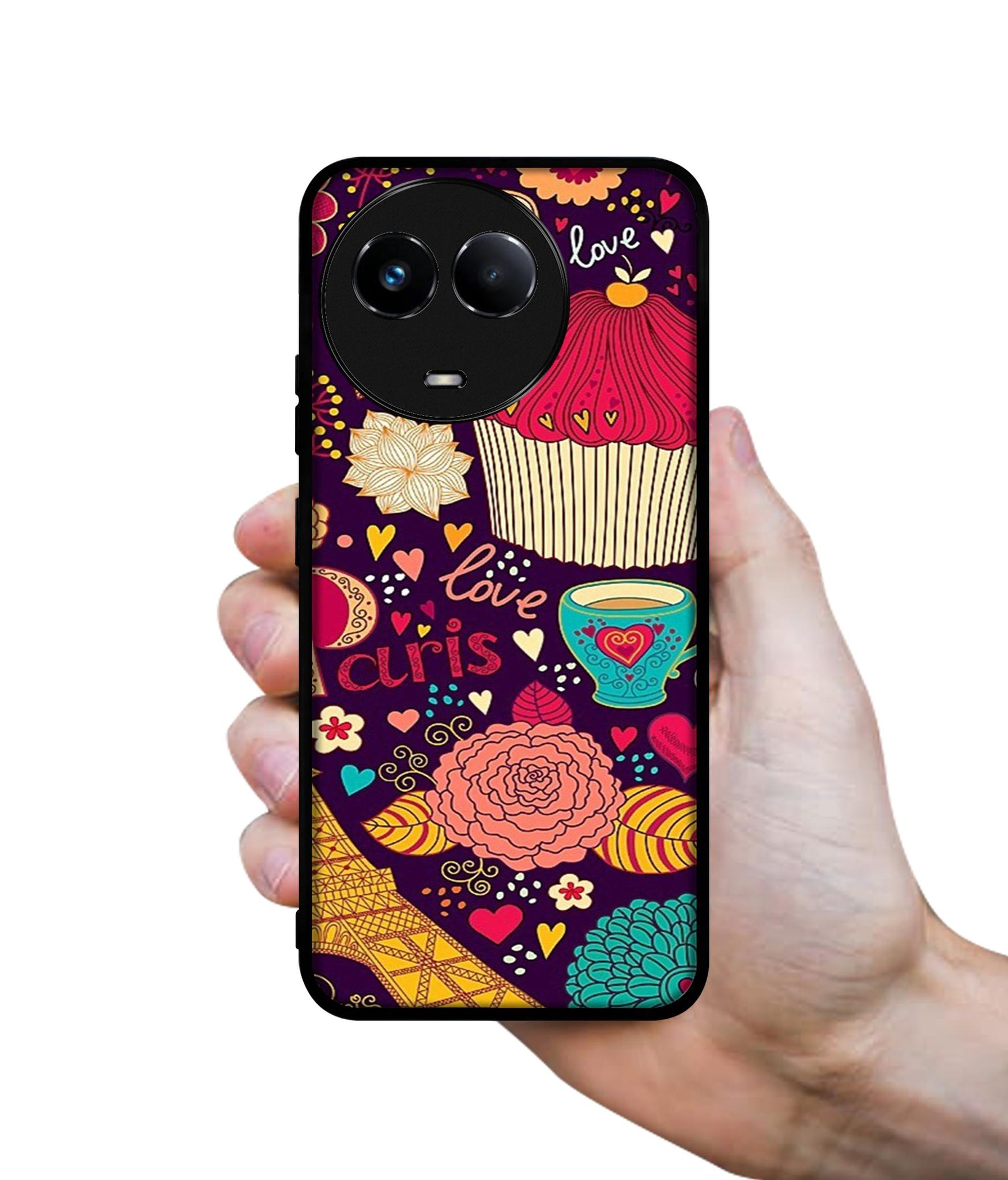 Paris Flower Love Designer 2D Printed Back Case Cover for Realme 11 5G / C67 5G / 11X 5G / Narzo 60X 5G