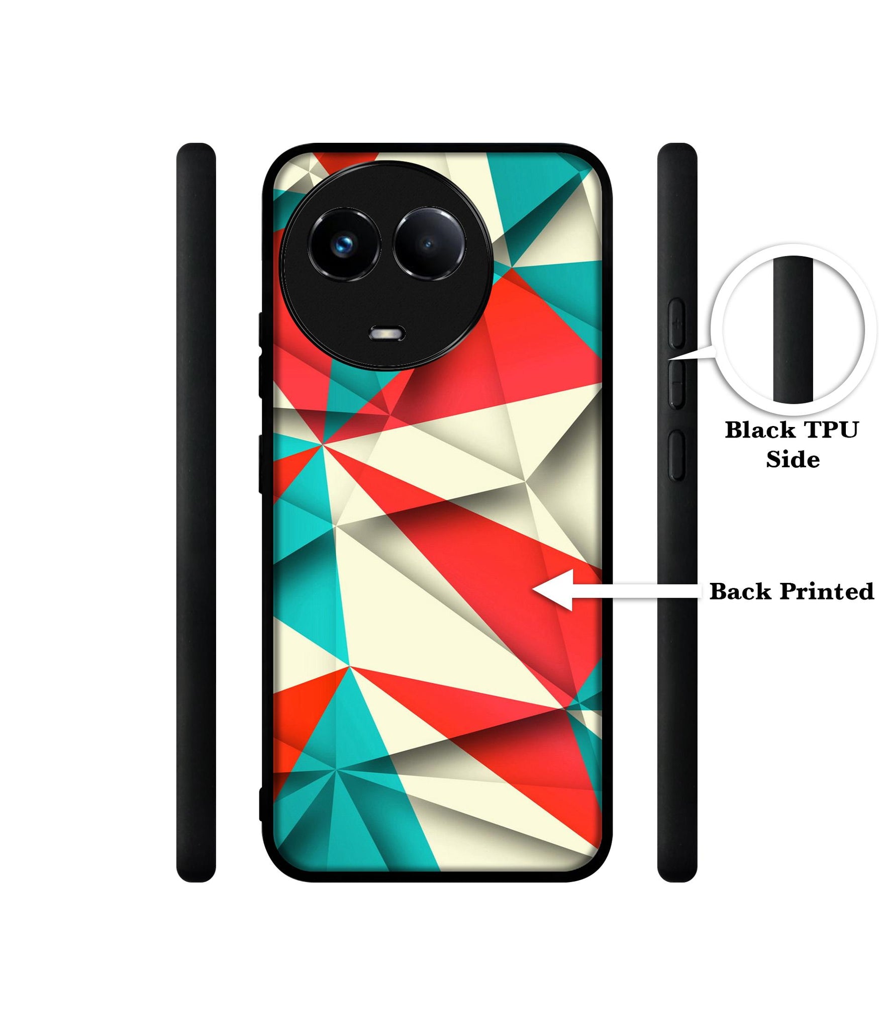 Red Blue White Pattern Designer 2D Printed Back Case Cover for Realme 11 5G / C67 5G / 11X 5G / Narzo 60X 5G