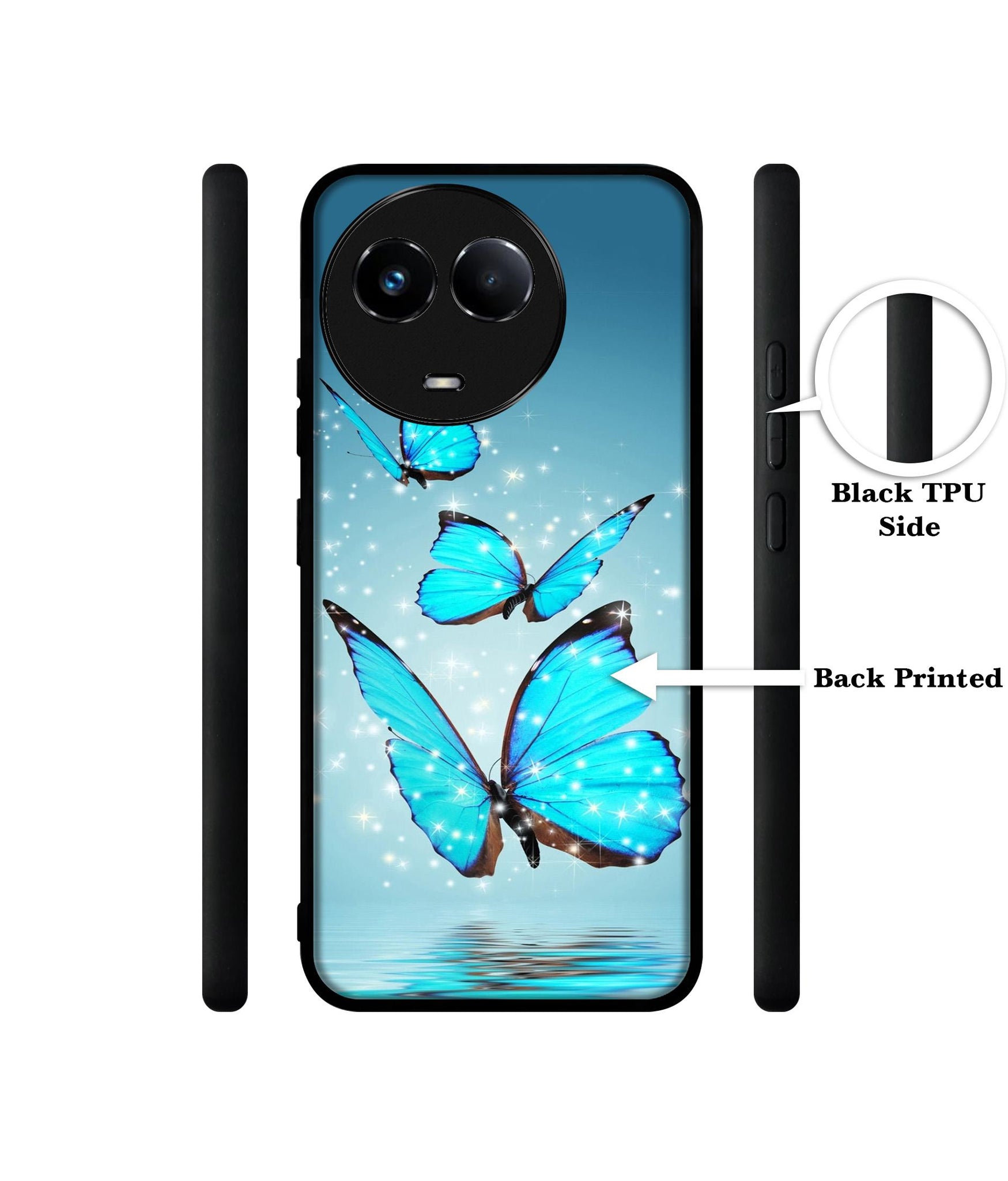 Flying Butterflies Designer 2D Printed Back Case Cover for Realme 11 5G / C67 5G / 11X 5G / Narzo 60X 5G