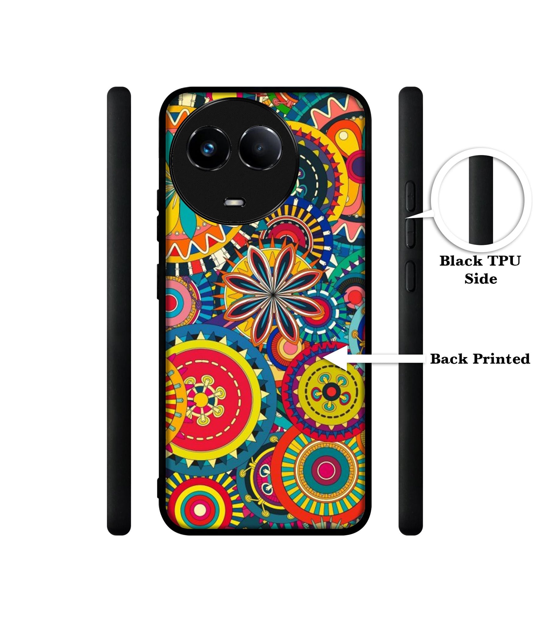 Ring Pattern Print Designer 2D Printed Back Case Cover for Realme 11 5G / C67 5G / 11X 5G / Narzo 60X 5G