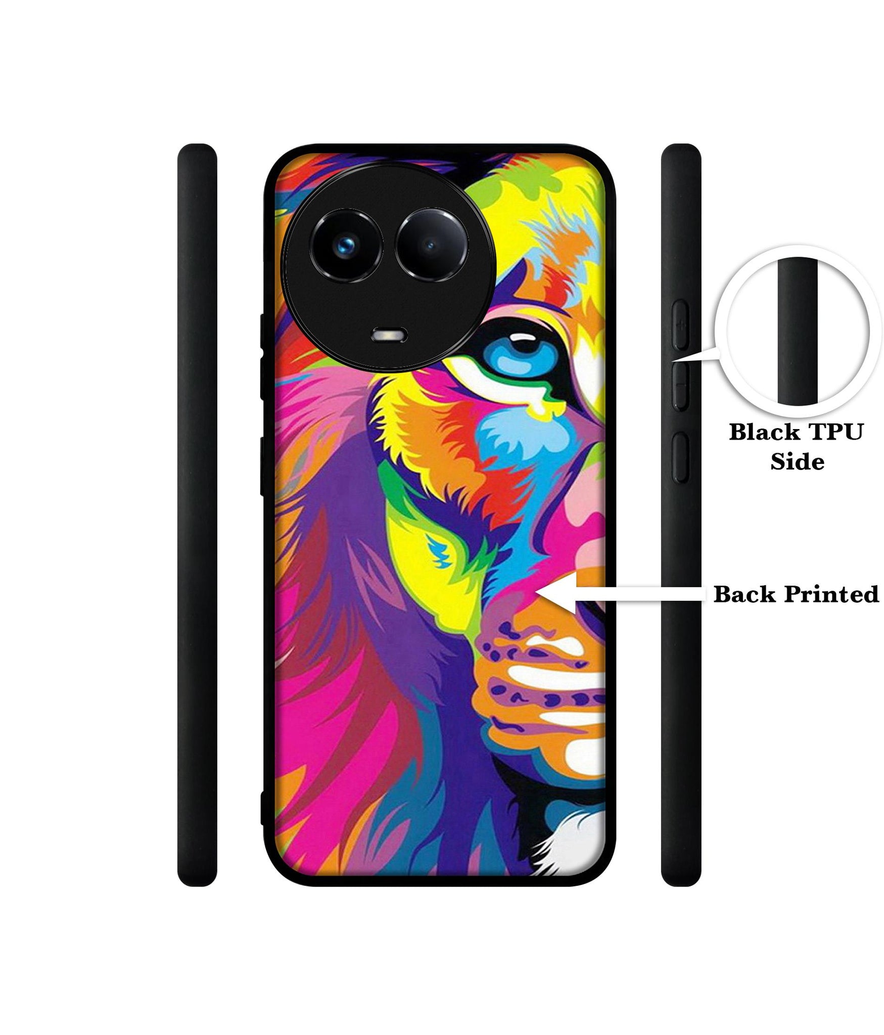 Lion Designer 2D Printed Back Case Cover for Realme 11 5G / C67 5G / 11X 5G / Narzo 60X 5G