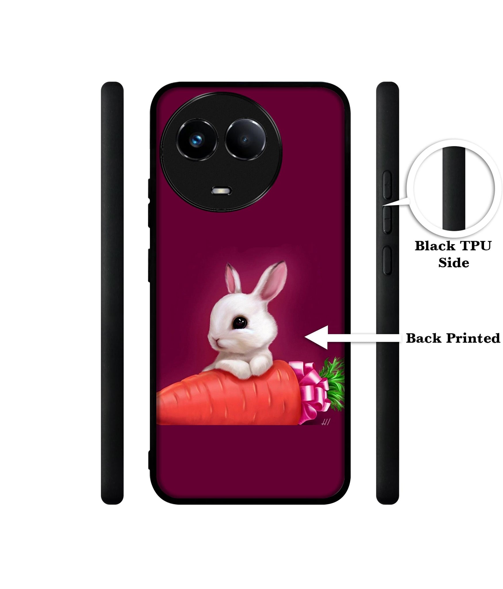 Bunny With Carrot Designer 2D Printed Back Case Cover for Realme 11 5G / C67 5G / 11X 5G / Narzo 60X 5G