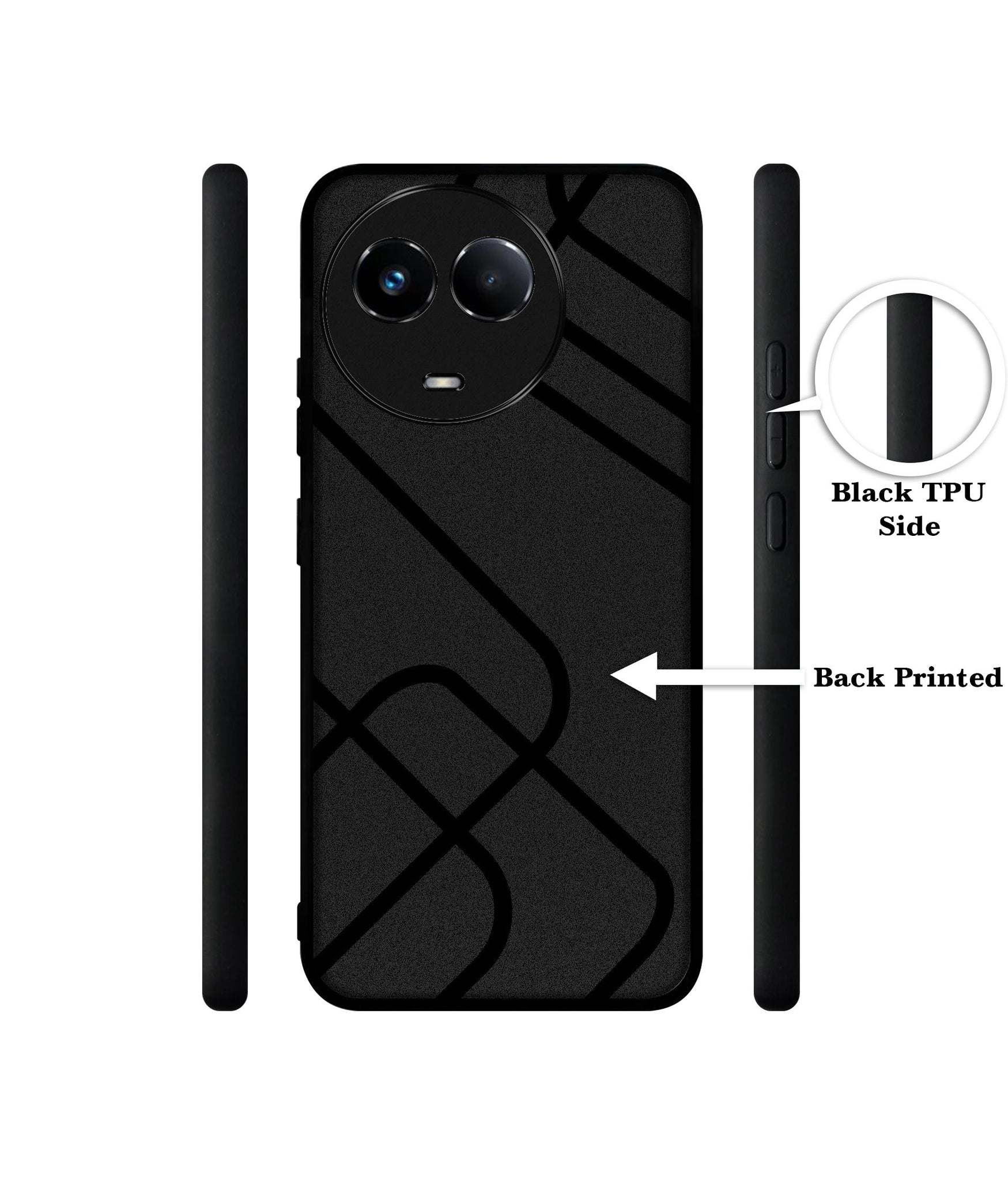 Zig-Zag Black Line Designer 2D Printed Back Case Cover for Realme 11 5G / C67 5G / 11X 5G / Narzo 60X 5G