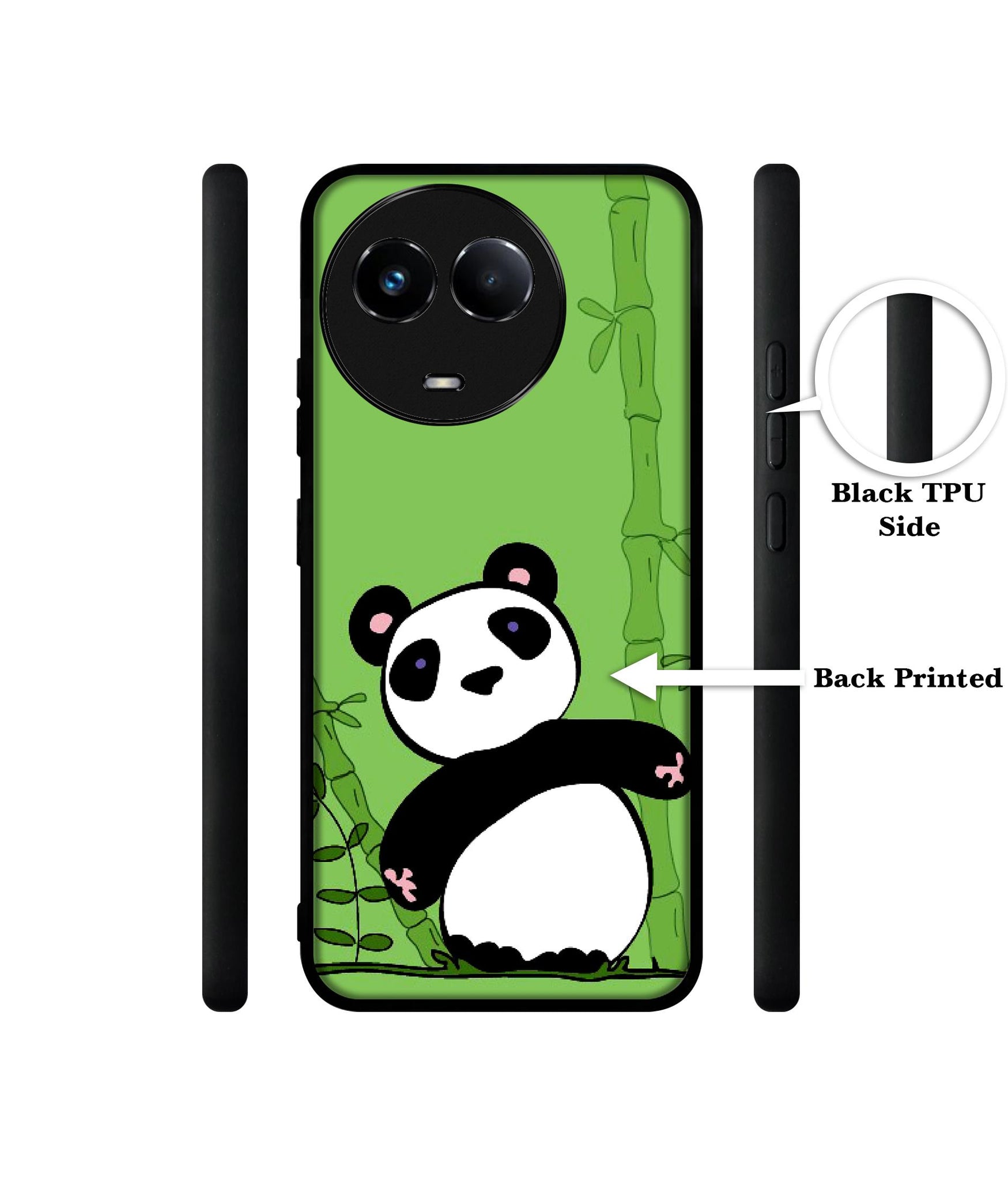 Panda with Bamboo Designer 2D Printed Back Case Cover for Realme 11 5G / C67 5G / 11X 5G / Narzo 60X 5G