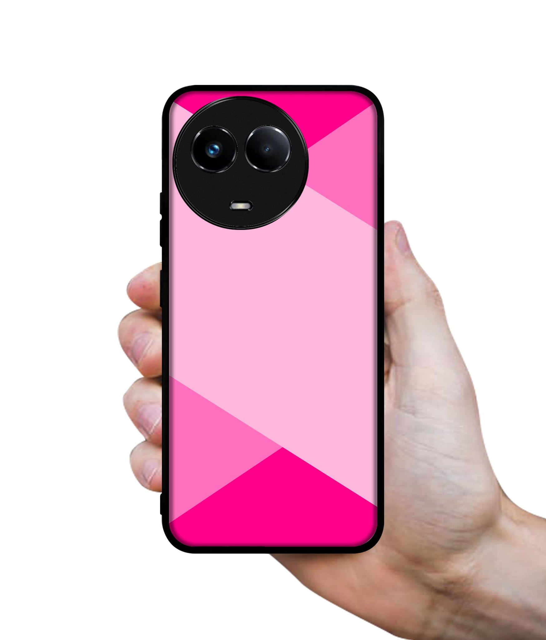 Pink Cross Vector Designer 2D Printed Back Case Cover for Realme 11 5G / C67 5G / 11X 5G / Narzo 60X 5G