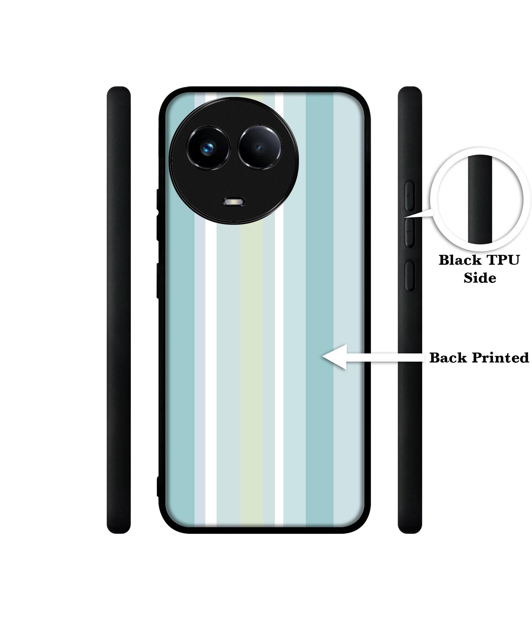 Light Green Stripes Designer 2D Printed Back Case Cover for Realme 11 5G / C67 5G / 11X 5G / Narzo 60X 5G