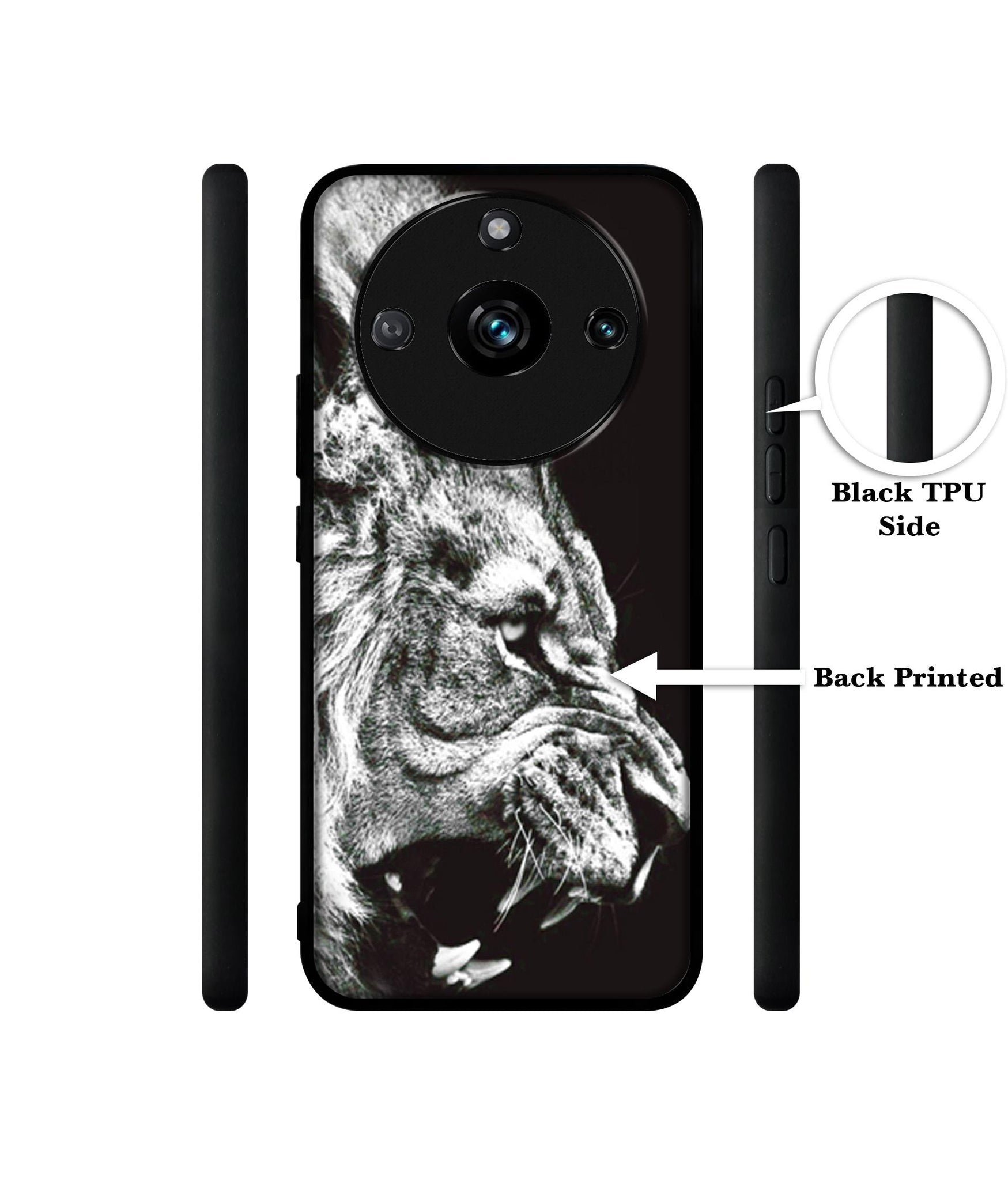 Angry Lion Designer 2D Printed Back Case Cover for Realme 11 Pro 5G / 11 Pro Plus 5G / Narzo 60 Pro 5G
