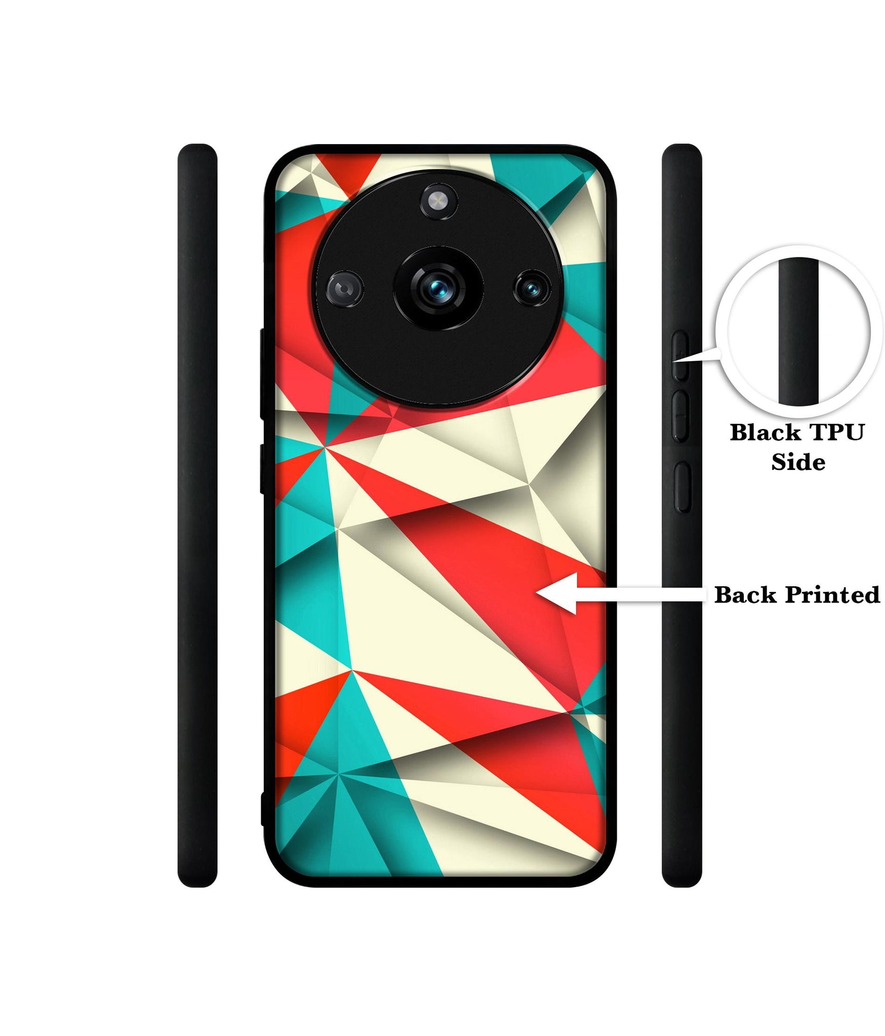 Red Blue White Pattern Designer 2D Printed Back Case Cover for Realme 11 Pro 5G / 11 Pro Plus 5G / Narzo 60 Pro 5G