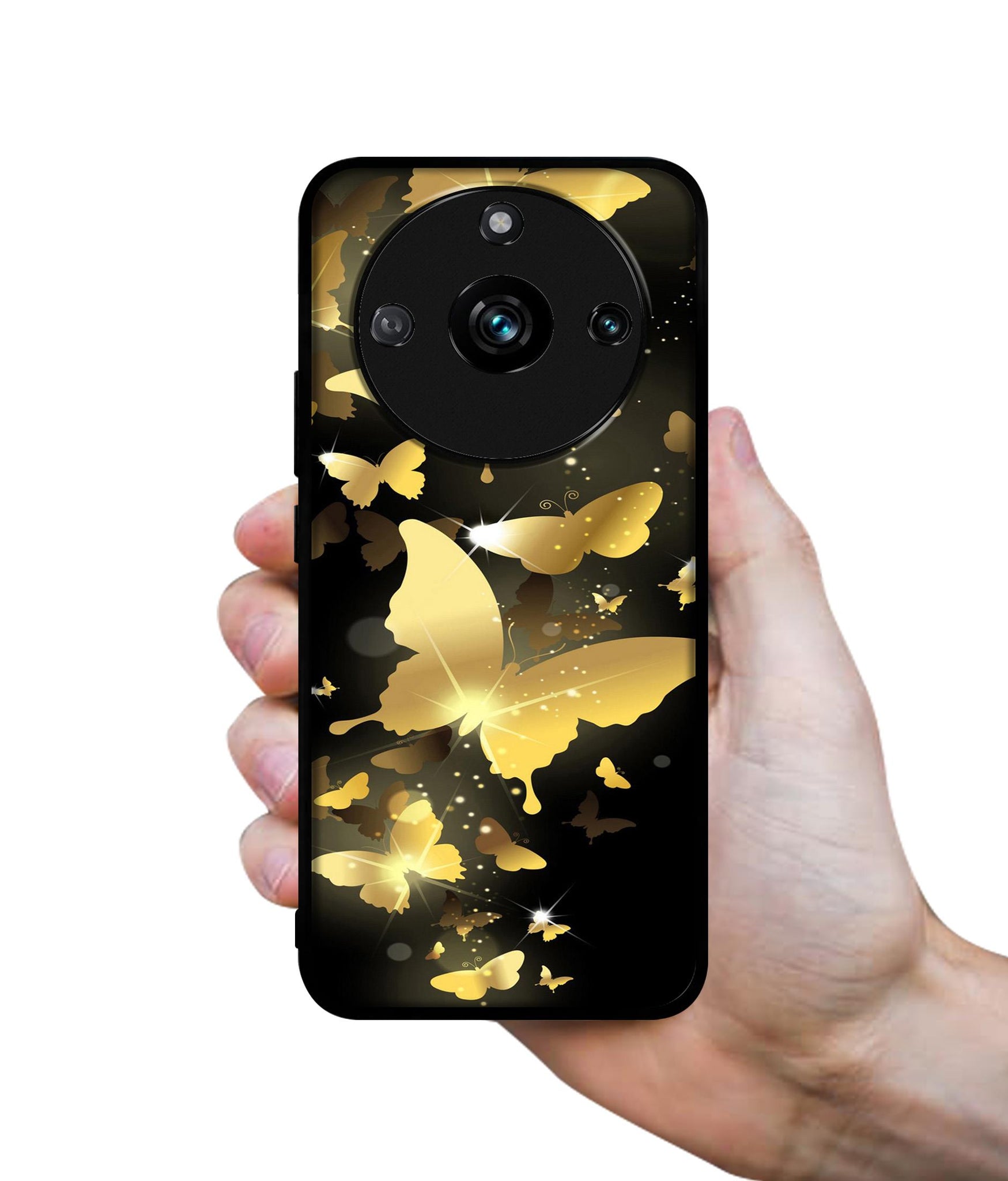 Golden Butterfly Pattern Designer 2D Printed Back Case Cover for Realme 11 Pro 5G / 11 Pro Plus 5G / Narzo 60 Pro 5G
