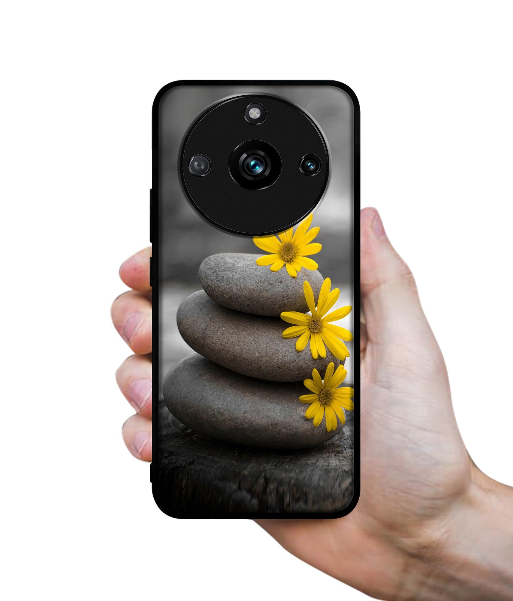 Stones And Flower Designer 2D Printed Back Case Cover for Realme 11 Pro 5G / 11 Pro Plus 5G / Narzo 60 Pro 5G