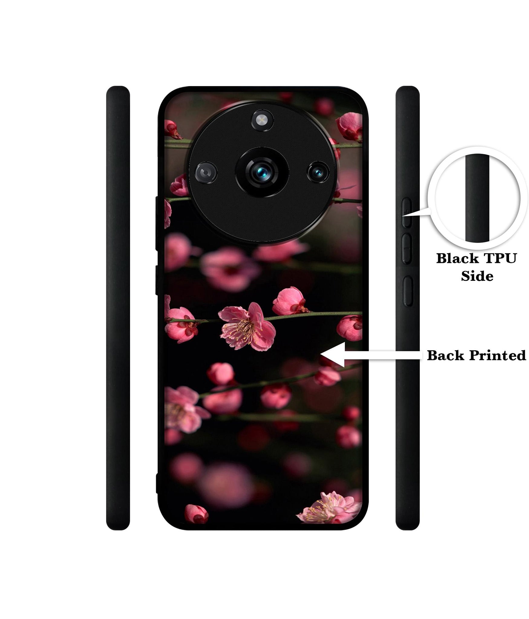 Pink Flowers Designer 2D Printed Back Case Cover for Realme 11 Pro 5G / 11 Pro Plus 5G / Narzo 60 Pro 5G