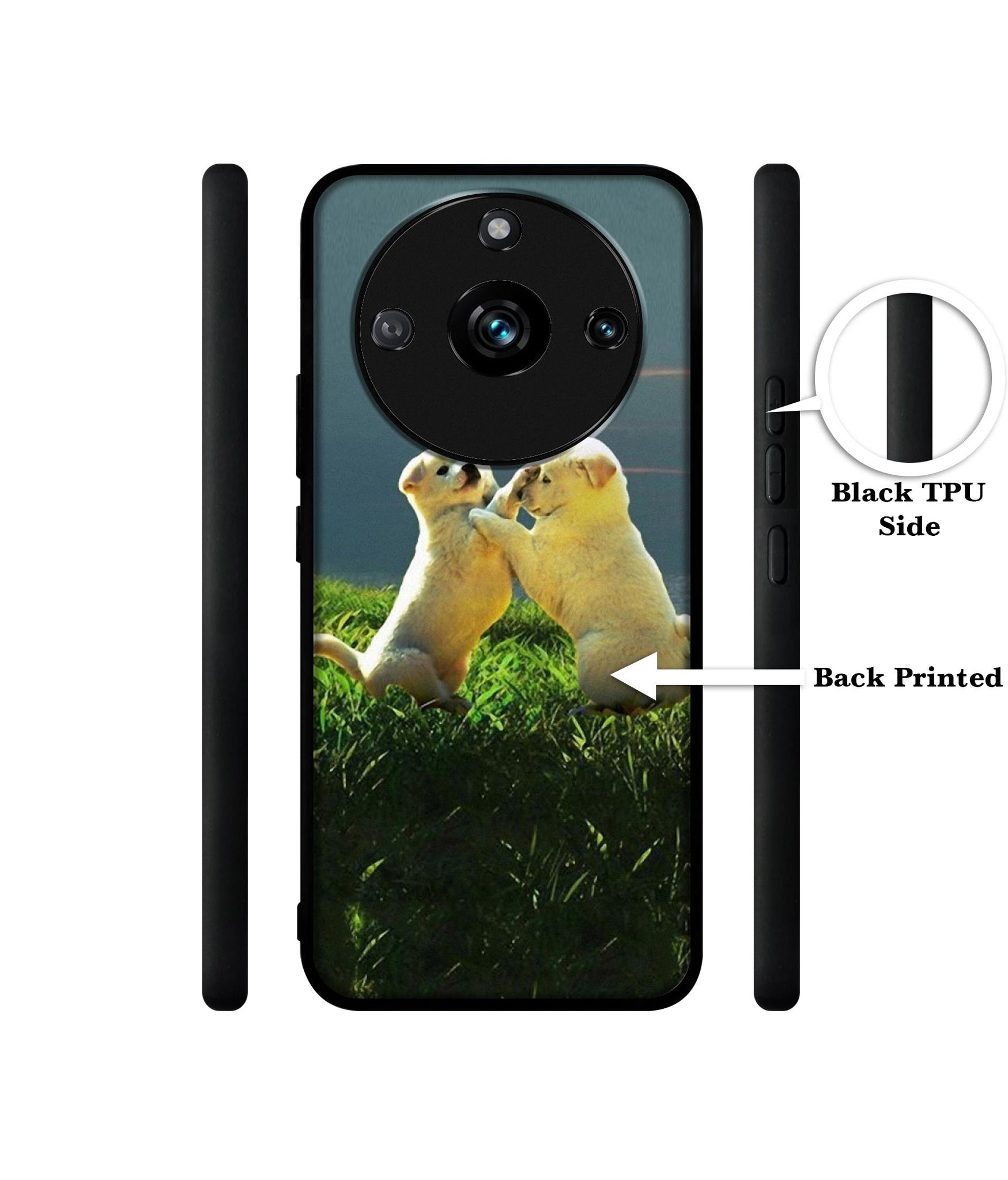 Puppy Couple Sunset Designer 2D Printed Back Case Cover for Realme 11 Pro 5G / 11 Pro Plus 5G / Narzo 60 Pro 5G