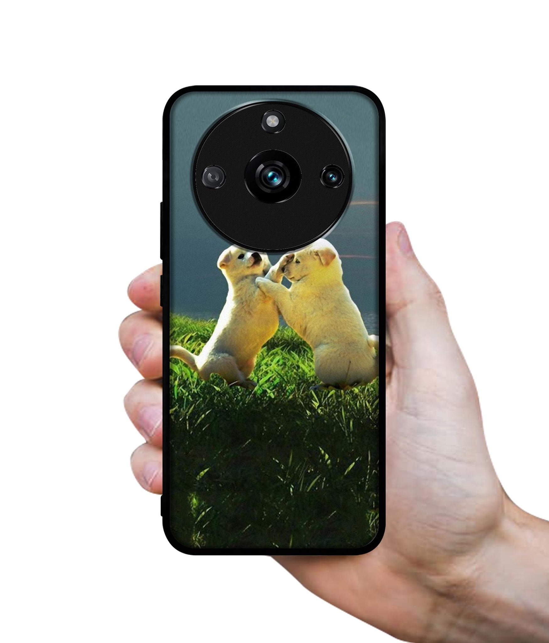 Puppy Couple Sunset Designer 2D Printed Back Case Cover for Realme 11 Pro 5G / 11 Pro Plus 5G / Narzo 60 Pro 5G