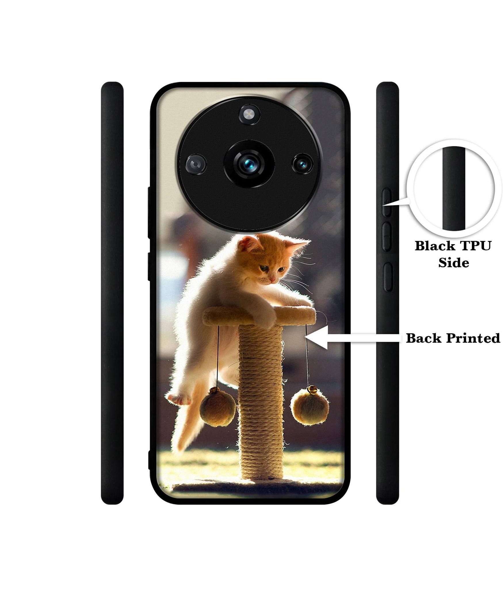 Cat Climbing Designer 2D Printed Back Case Cover for Realme 11 Pro 5G / 11 Pro Plus 5G / Narzo 60 Pro 5G
