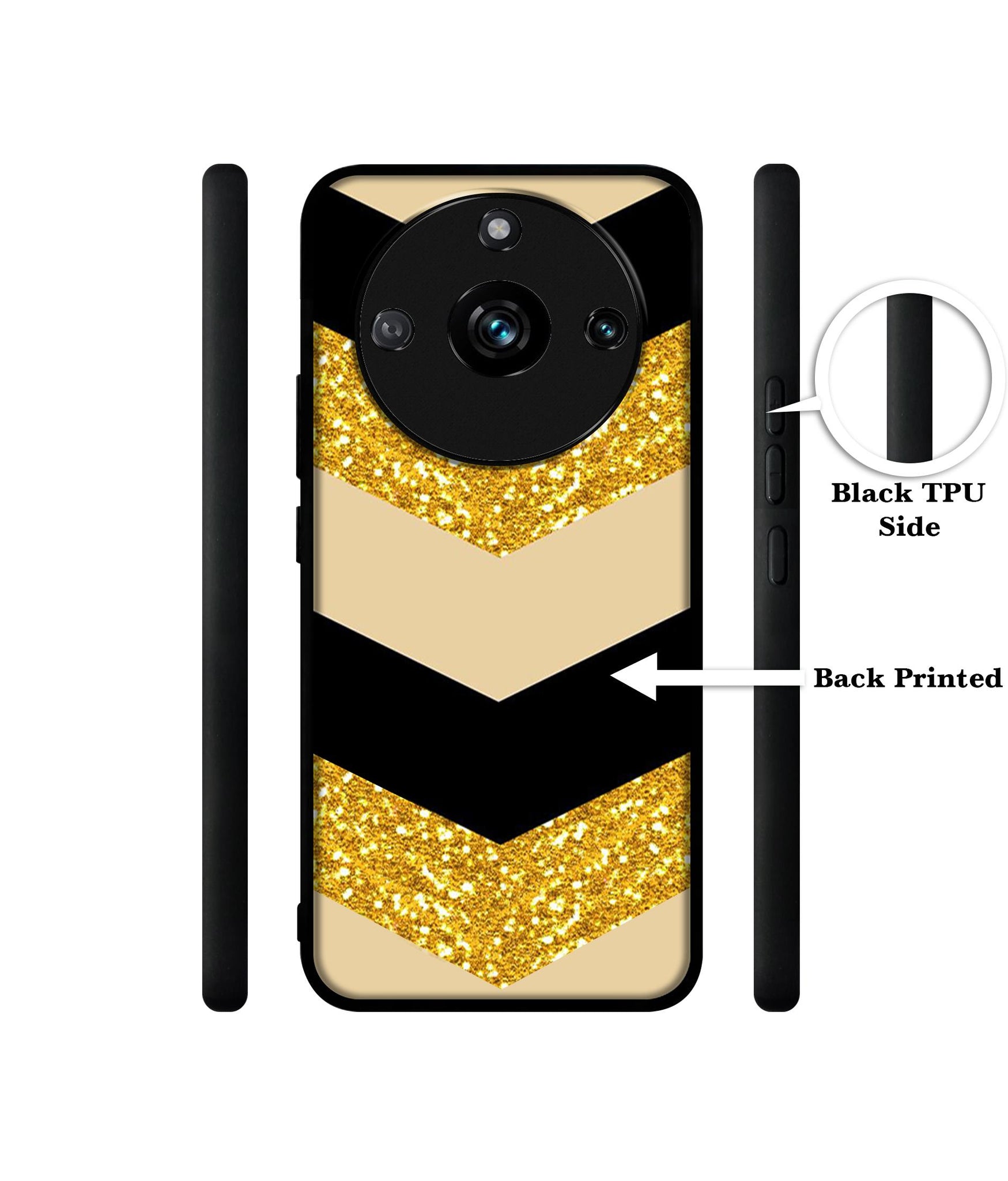 Black & Gold Designer 2D Printed Back Case Cover for Realme 11 Pro 5G / 11 Pro Plus 5G / Narzo 60 Pro 5G