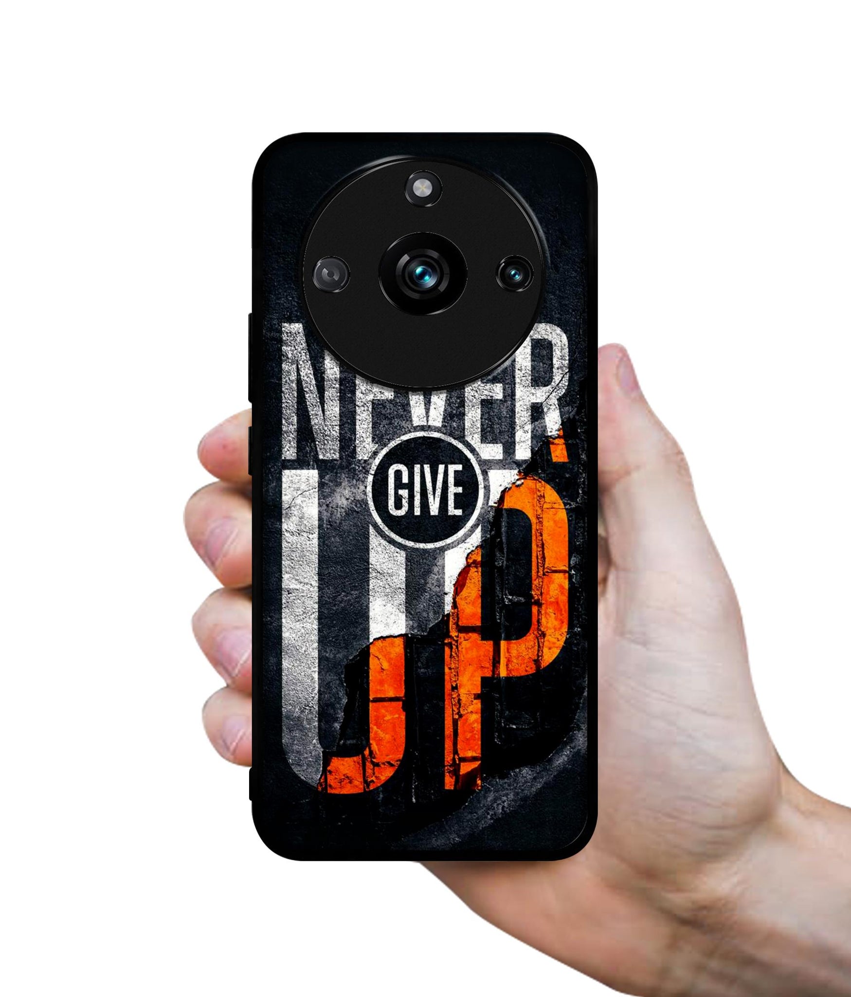 Never Give Up Designer 2D Printed Back Case Cover for Realme 11 Pro 5G / 11 Pro Plus 5G / Narzo 60 Pro 5G