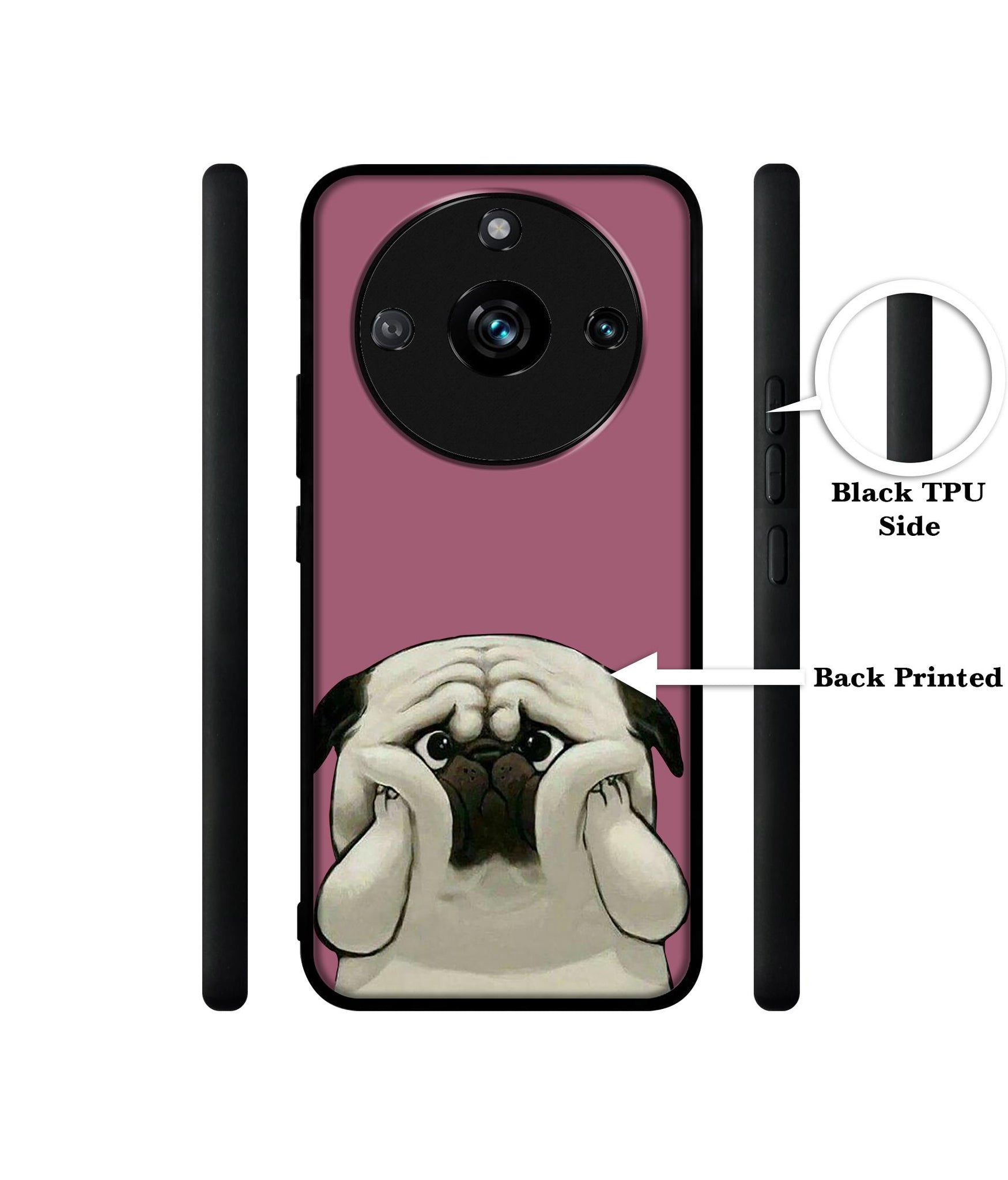 Cute Pug Holding Big Cheeks Designer 2D Printed Back Case Cover for Realme 11 Pro 5G / 11 Pro Plus 5G / Narzo 60 Pro 5G