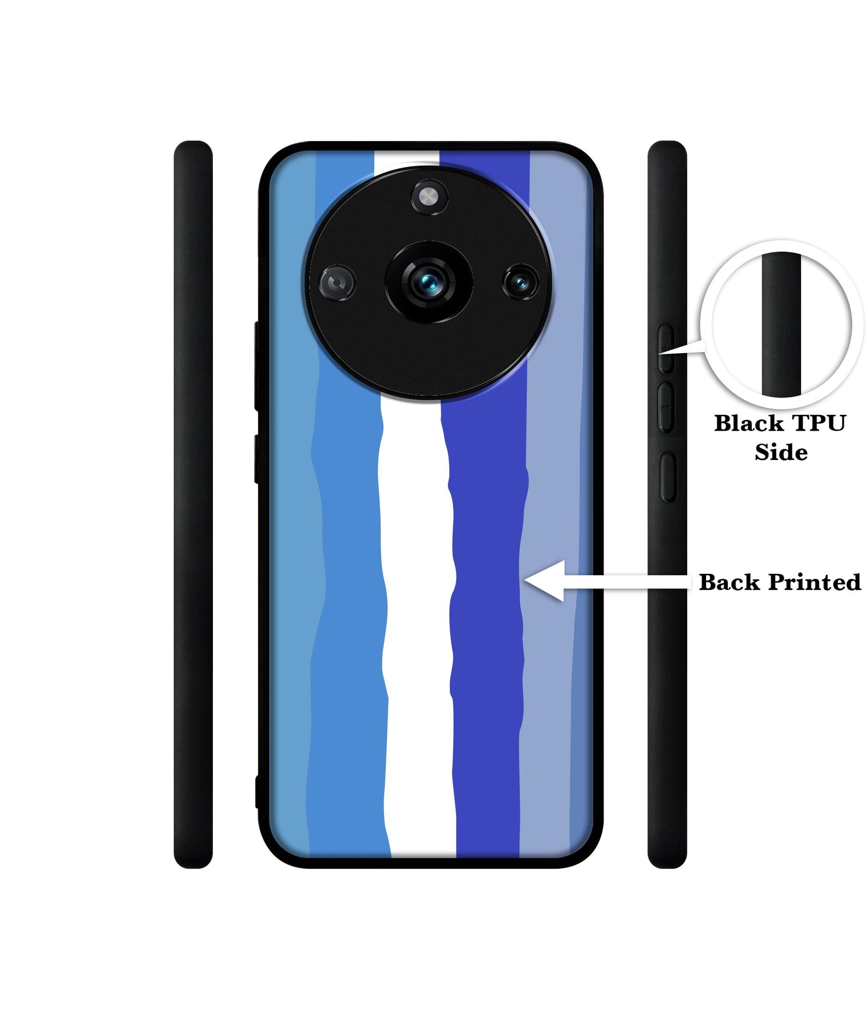 Blue Stripes Rainbow Designer 2D Printed Back Case Cover for Realme 11 Pro 5G / 11 Pro Plus 5G / Narzo 60 Pro 5G