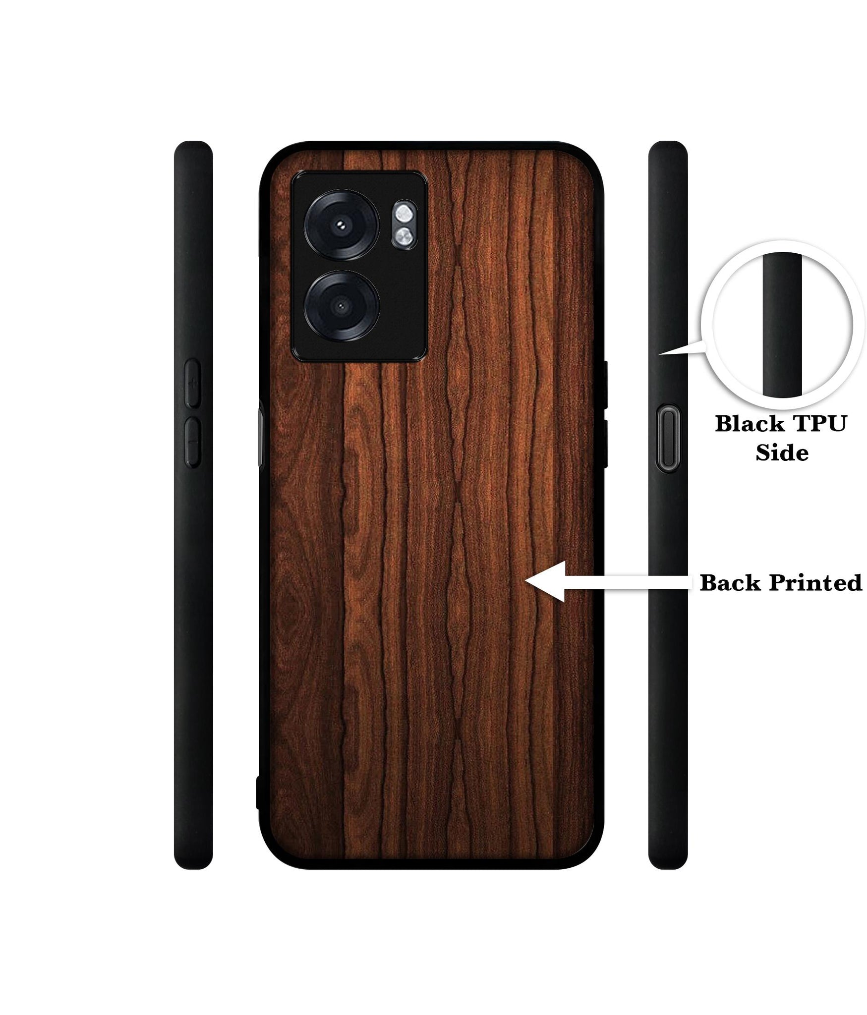 Brown Wooden Texture Designer 2D Printed Back Case Cover for Realme Narzo 50 5G / Oppo K10 5G / A77 5G / A57 5G