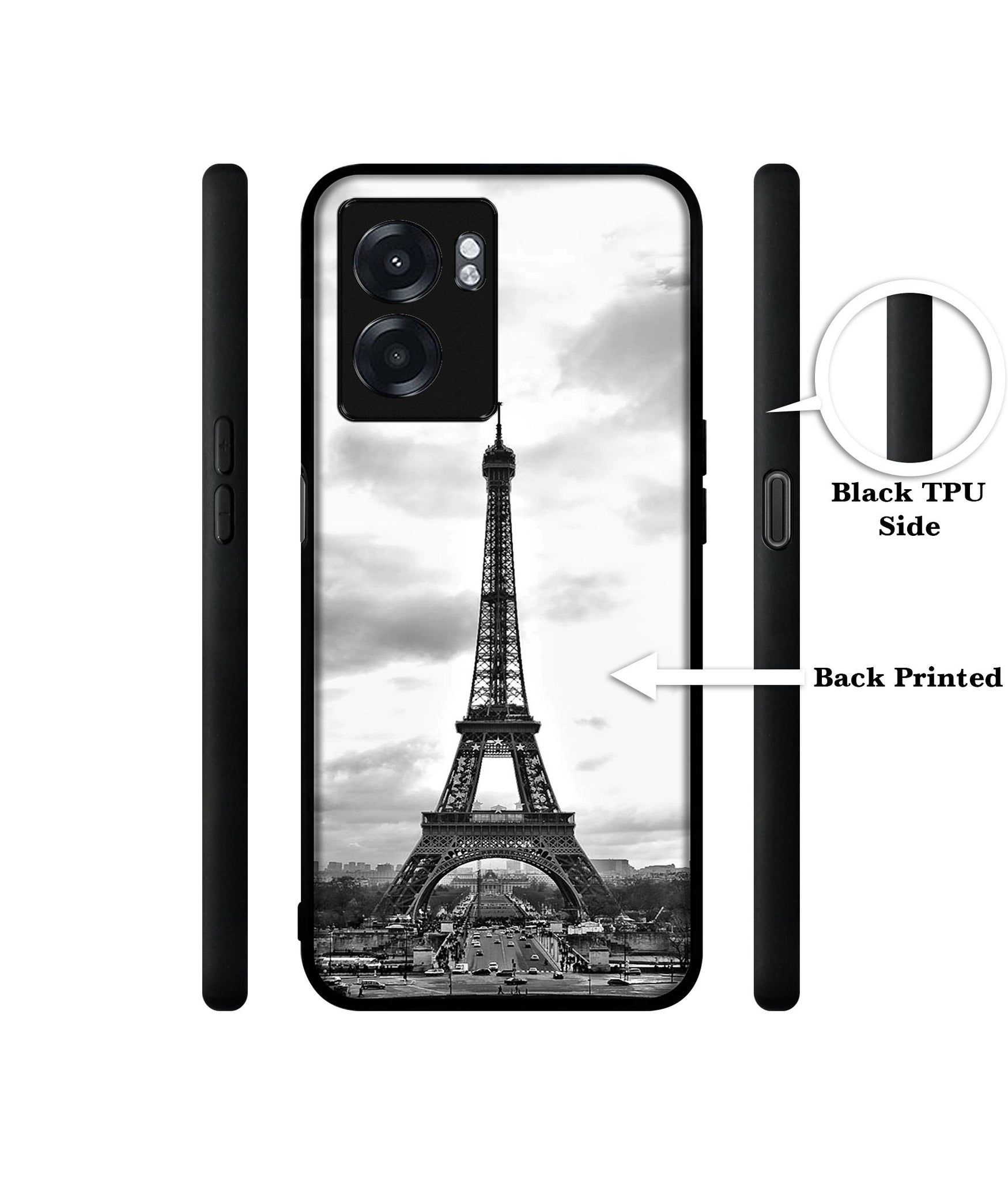 Eiffel Tower Designer 2D Printed Back Case Cover for Realme Narzo 50 5G / Oppo K10 5G / A77 5G / A57 5G