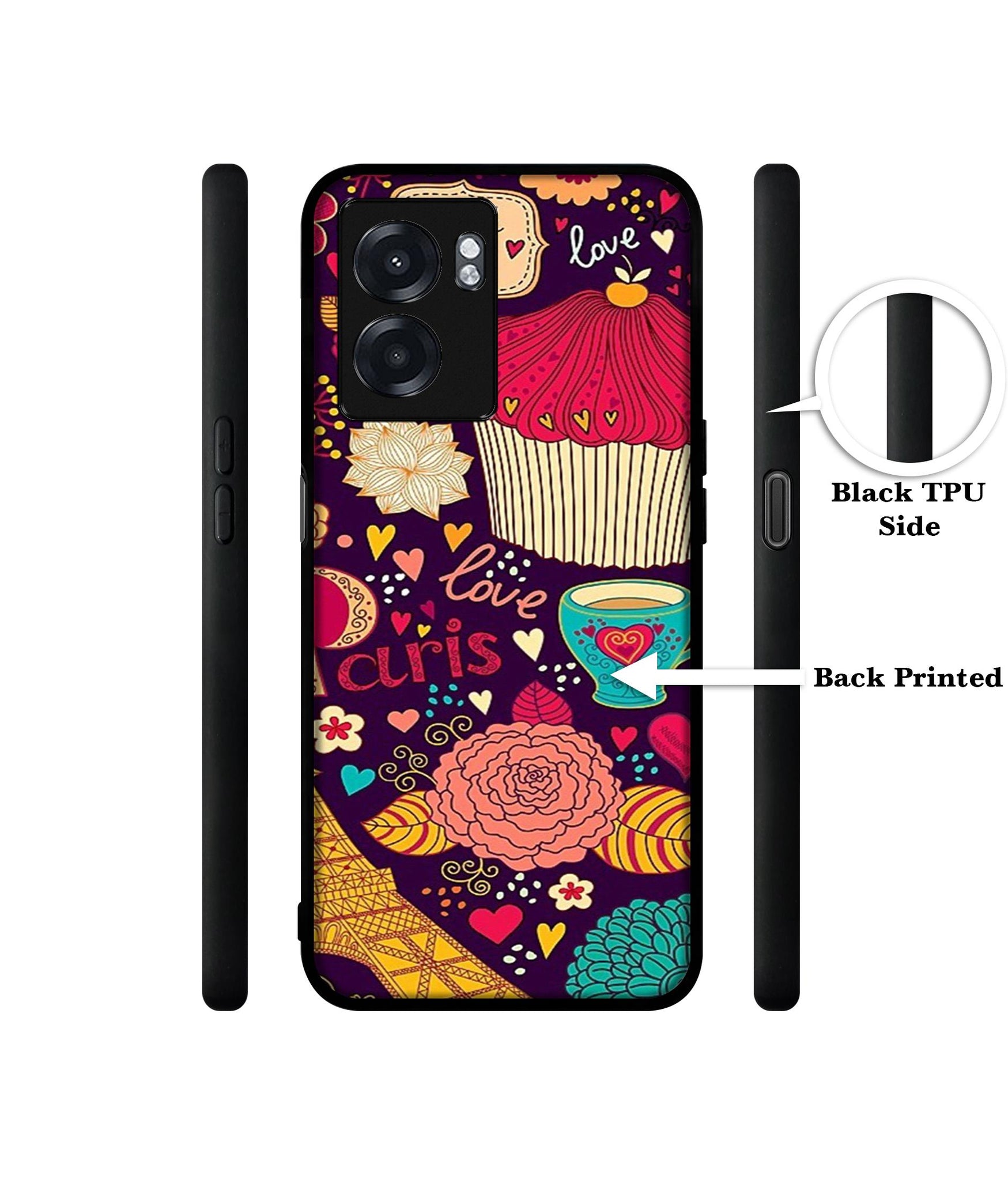 Paris Flower Love Designer 2D Printed Back Case Cover for Realme Narzo 50 5G / Oppo K10 5G / A77 5G / A57 5G