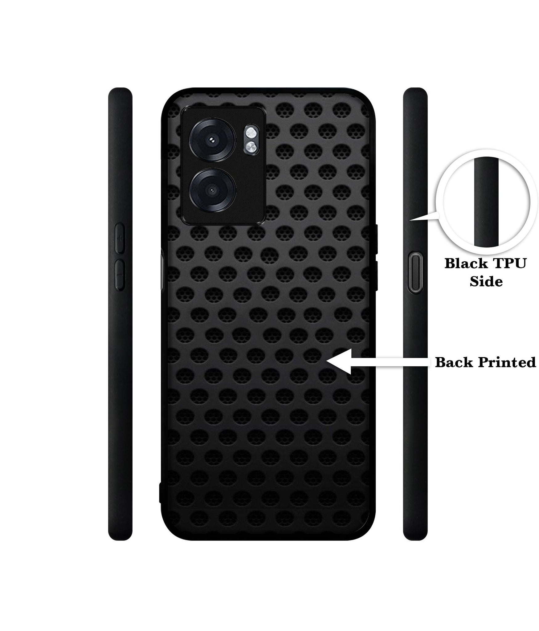 Black Circle Designer 2D Printed Back Case Cover for Realme Narzo 50 5G / Oppo K10 5G / A77 5G / A57 5G