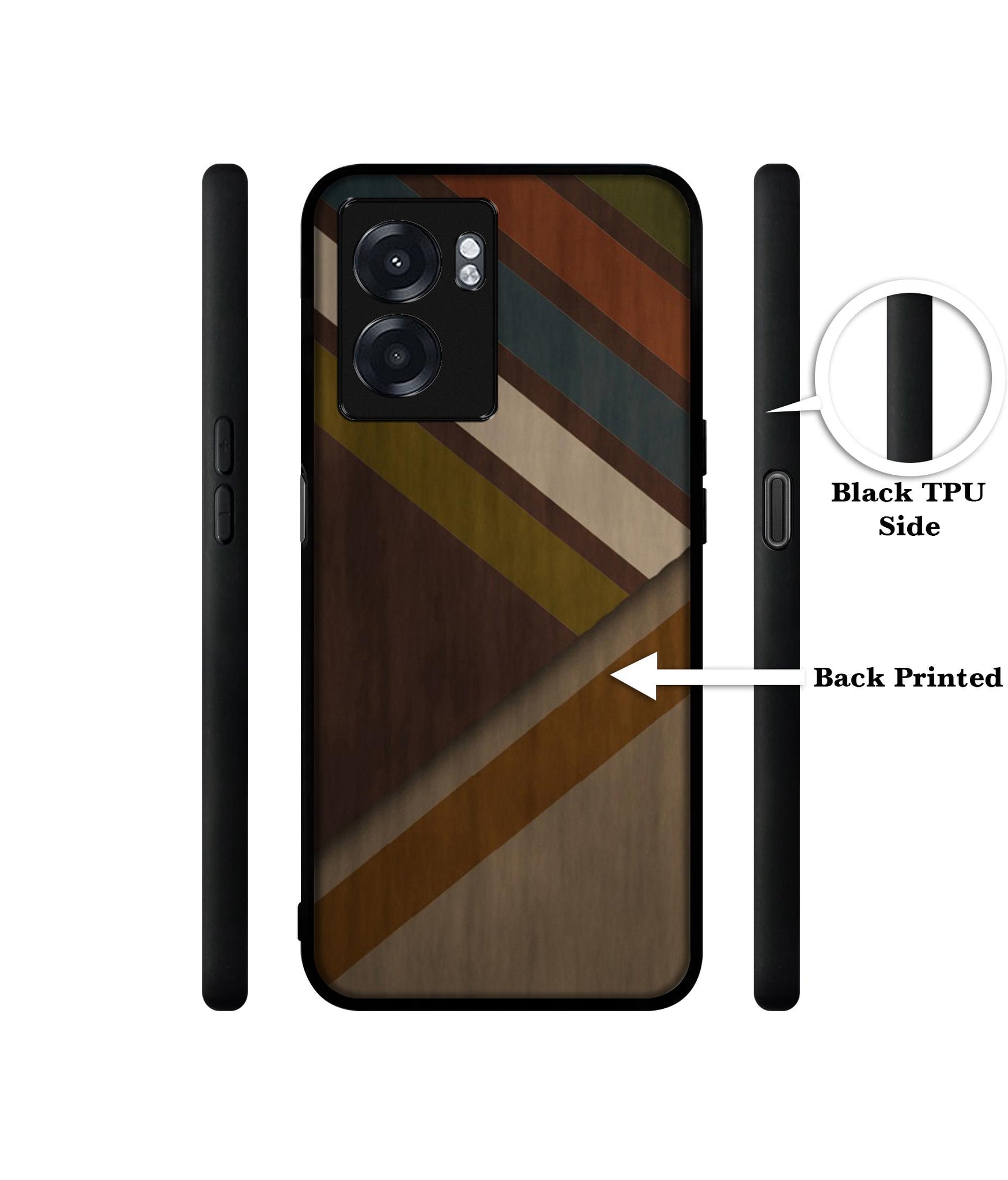 Colorful Wooden Pattern Designer 2D Printed Back Case Cover for Realme Narzo 50 5G / Oppo K10 5G / A77 5G / A57 5G