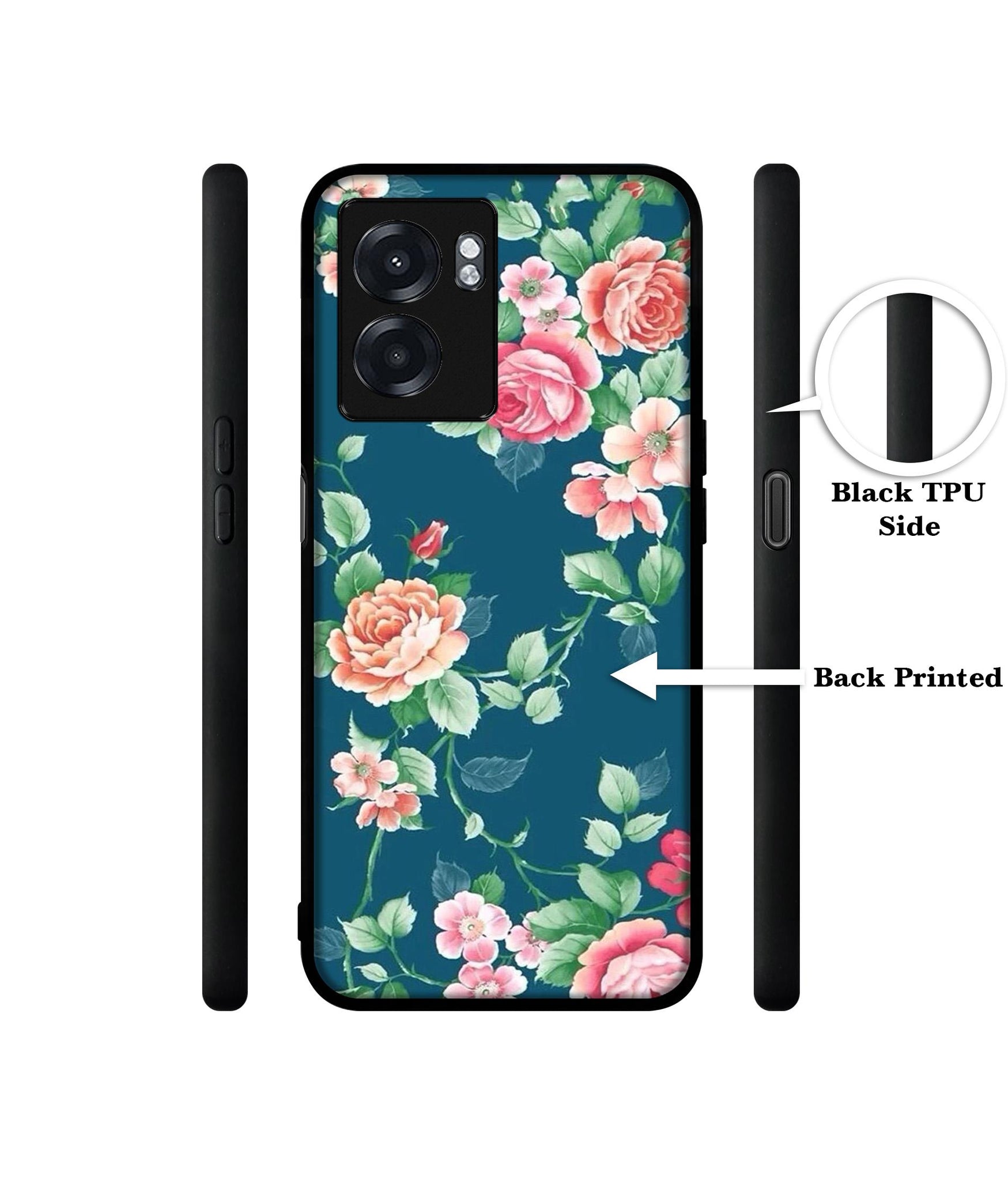 Vintage Floral Designer 2D Printed Back Case Cover for Realme Narzo 50 5G / Oppo K10 5G / A77 5G / A57 5G