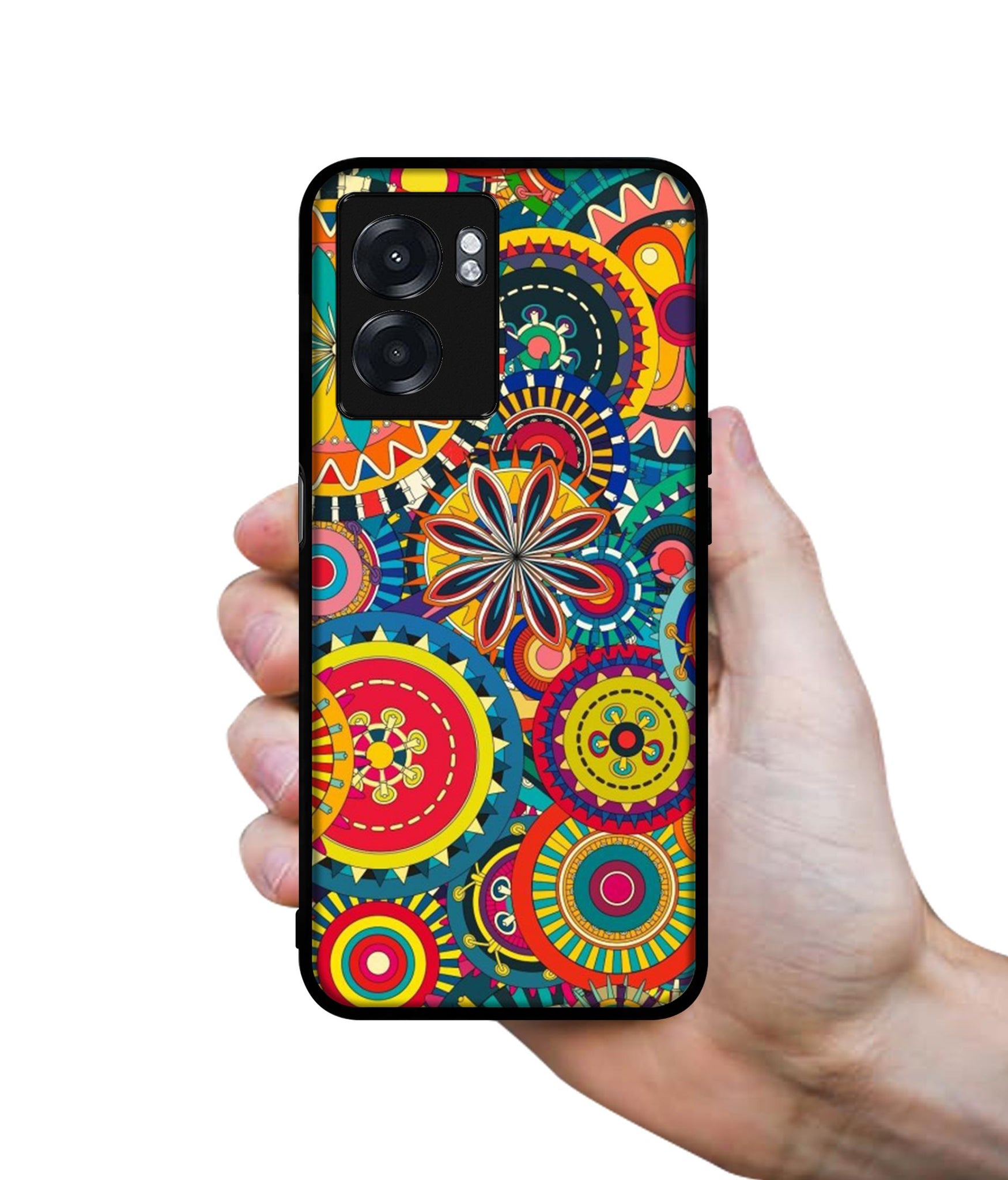 Ring Pattern Print Designer 2D Printed Back Case Cover for Realme Narzo 50 5G / Oppo K10 5G / A77 5G / A57 5G