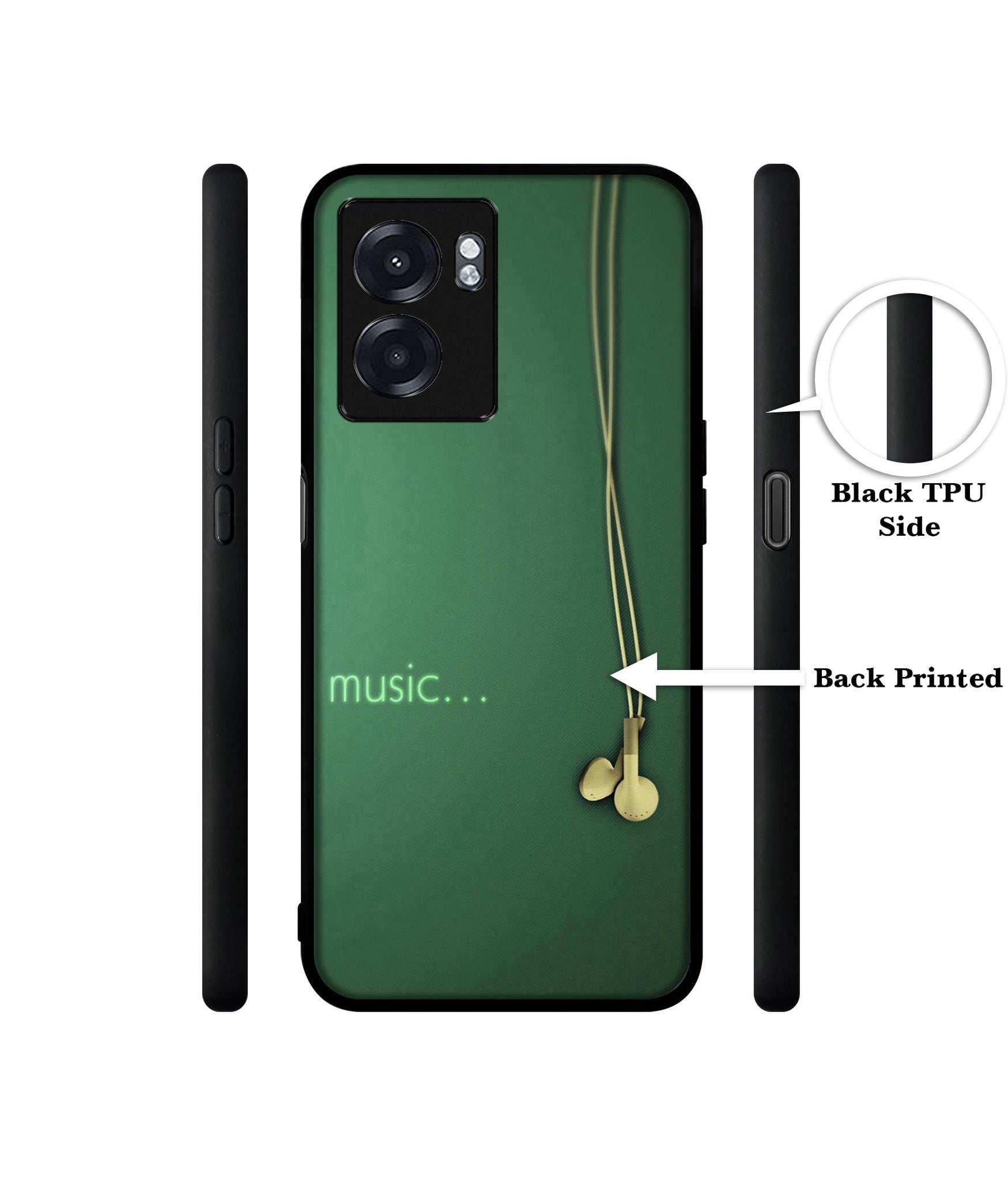 Headphone Music Designer 2D Printed Back Case Cover for Realme Narzo 50 5G / Oppo K10 5G / A77 5G / A57 5G