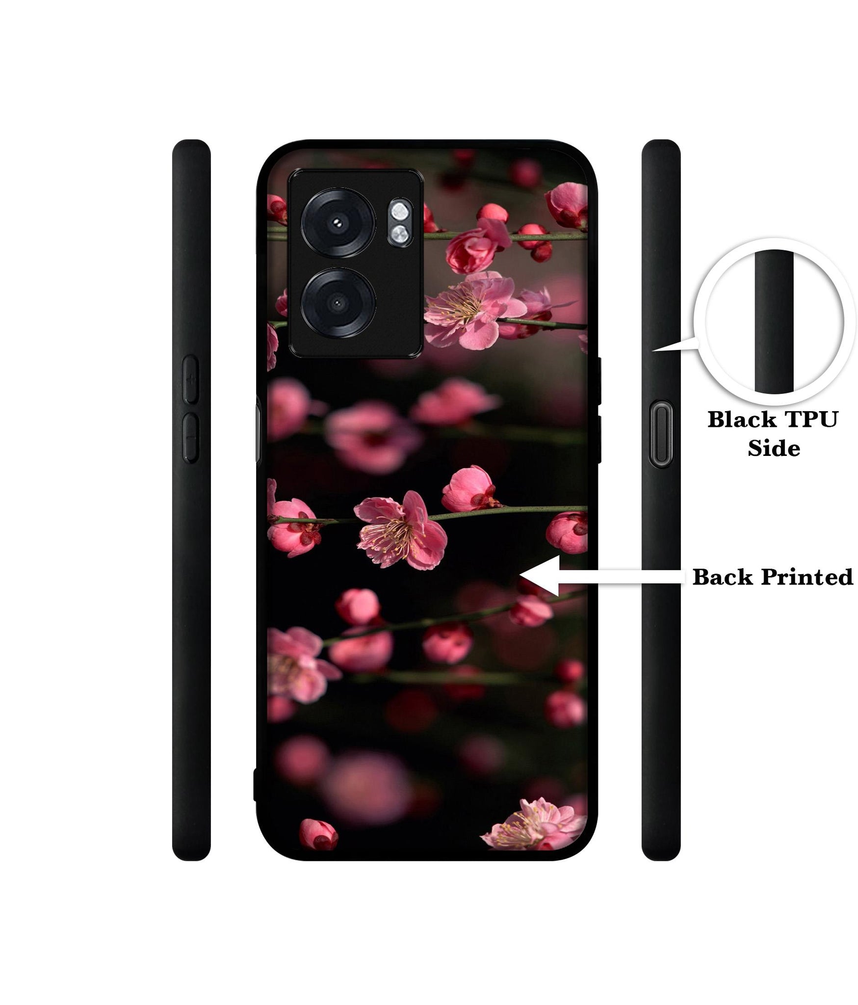 Pink Flowers Designer 2D Printed Back Case Cover for Realme Narzo 50 5G / Oppo K10 5G / A77 5G / A57 5G