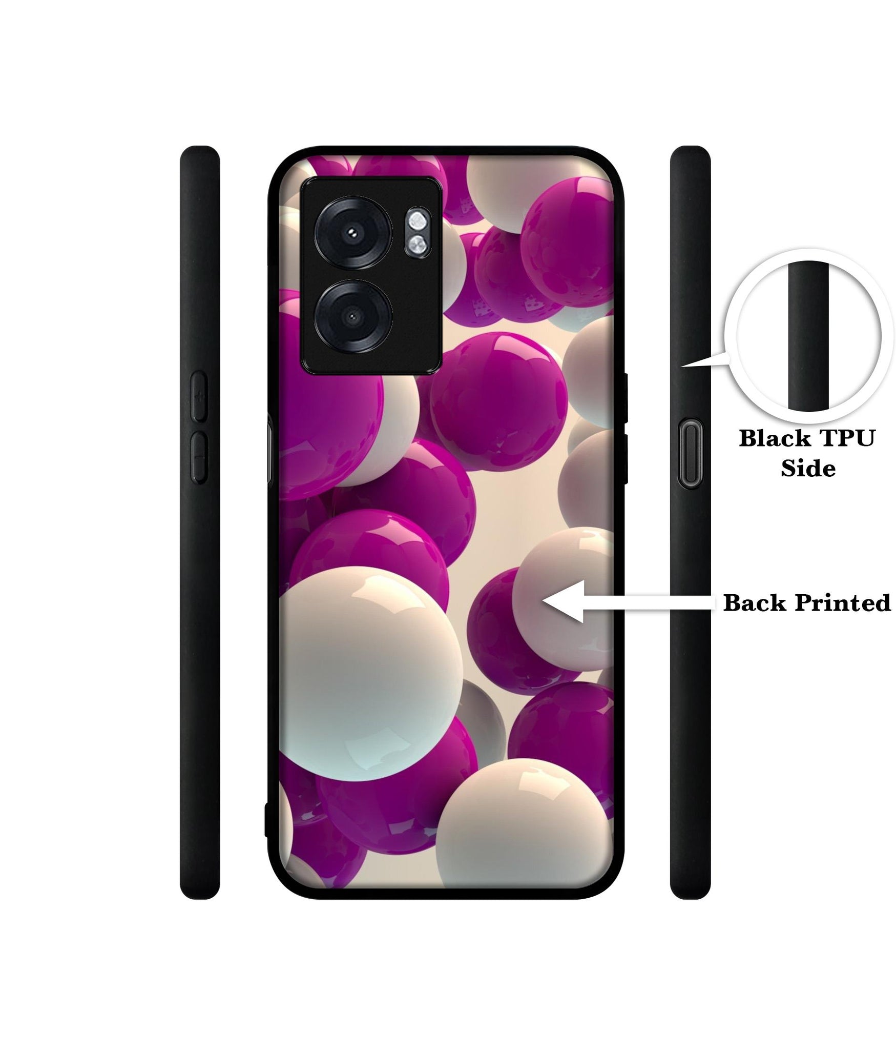 3D Balloons Designer 2D Printed Back Case Cover for Realme Narzo 50 5G / Oppo K10 5G / A77 5G / A57 5G