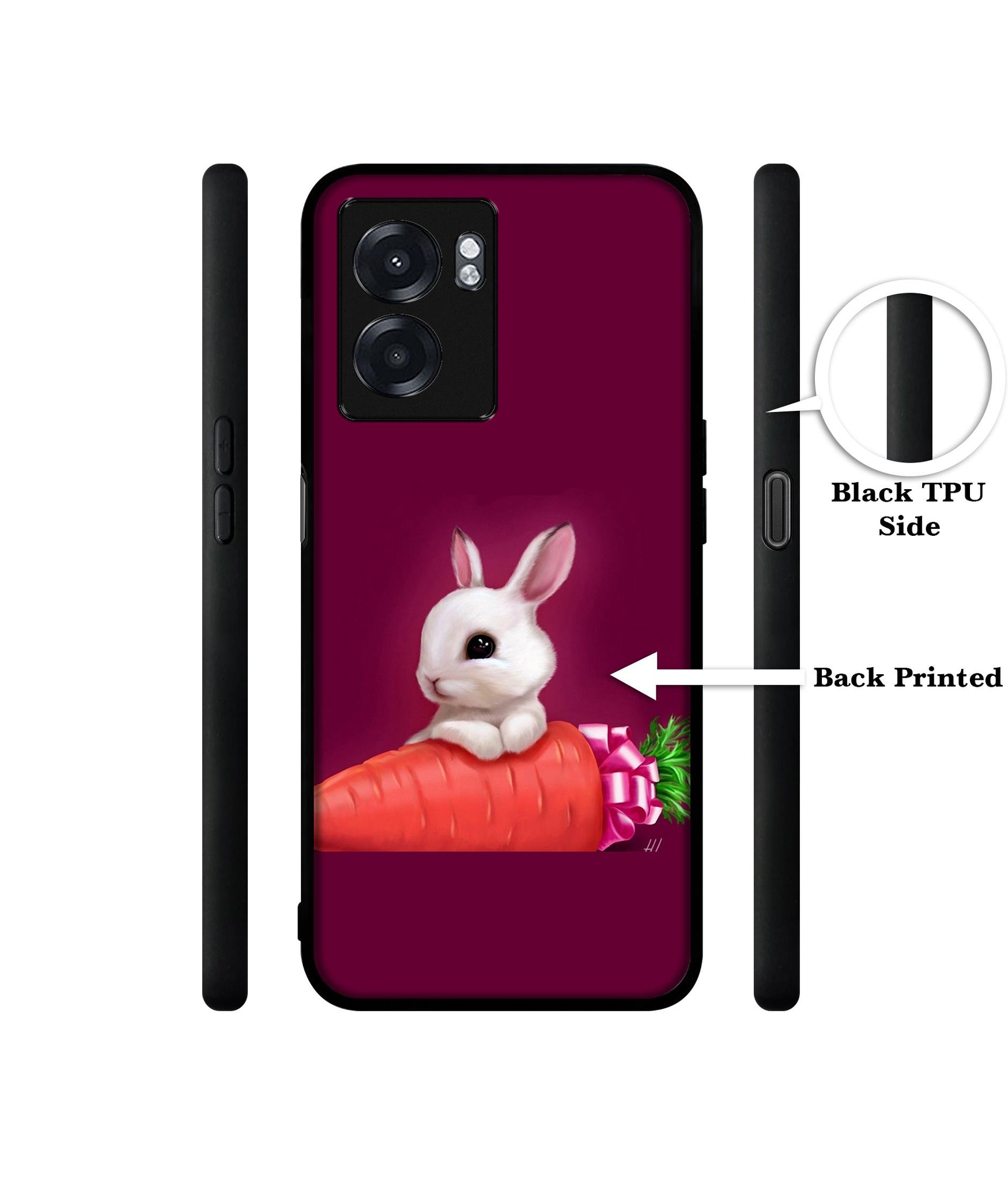 Bunny With Carrot Designer 2D Printed Back Case Cover for Realme Narzo 50 5G / Oppo K10 5G / A77 5G / A57 5G
