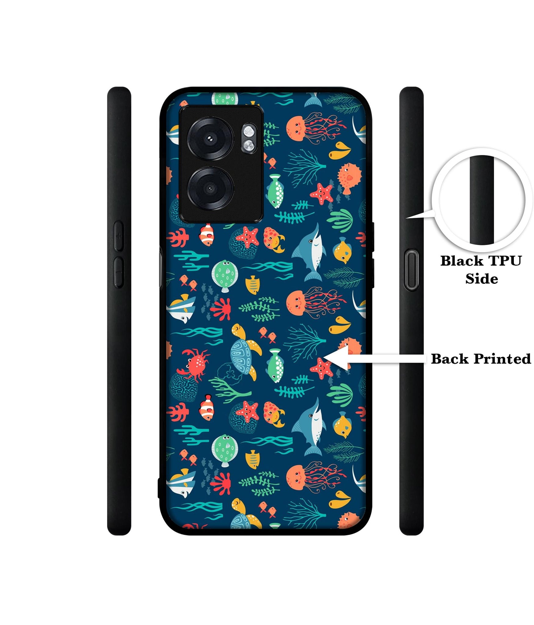 Aquarium Texture Designer 2D Printed Back Case Cover for Realme Narzo 50 5G / Oppo K10 5G / A77 5G / A57 5G