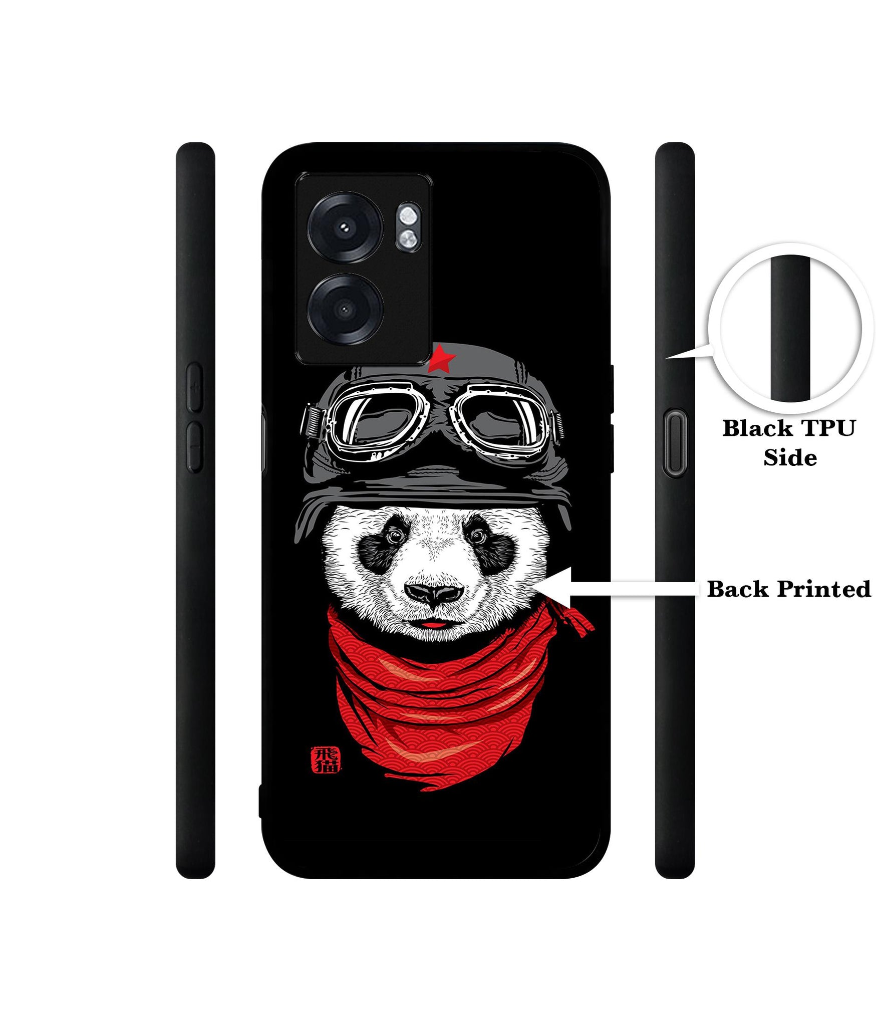 Biker Panda Designer 2D Printed Back Case Cover for Realme Narzo 50 5G / Oppo K10 5G / A77 5G / A57 5G