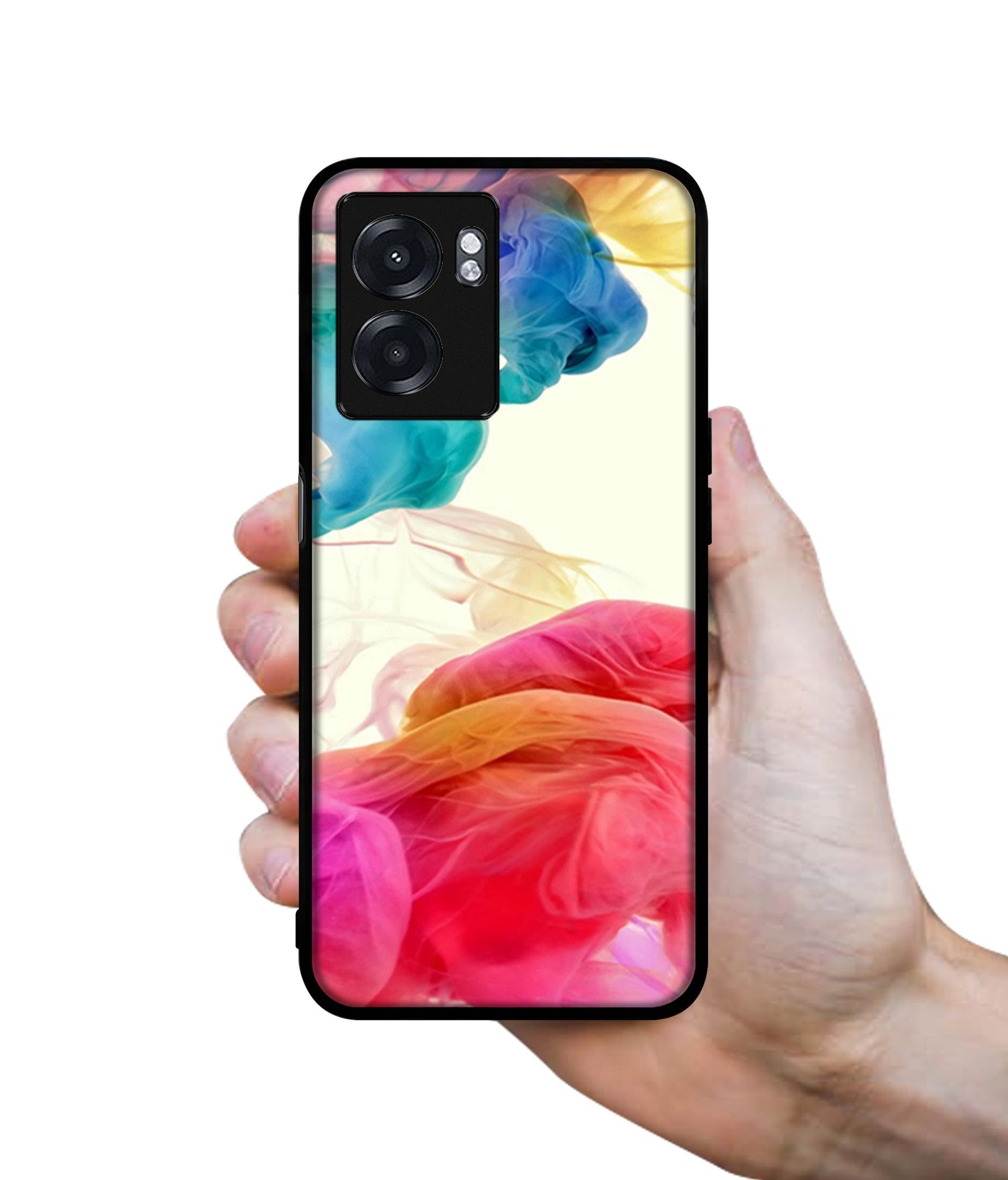 Colored Smoke Designer 2D Printed Back Case Cover for Realme Narzo 50 5G / Oppo K10 5G / A77 5G / A57 5G