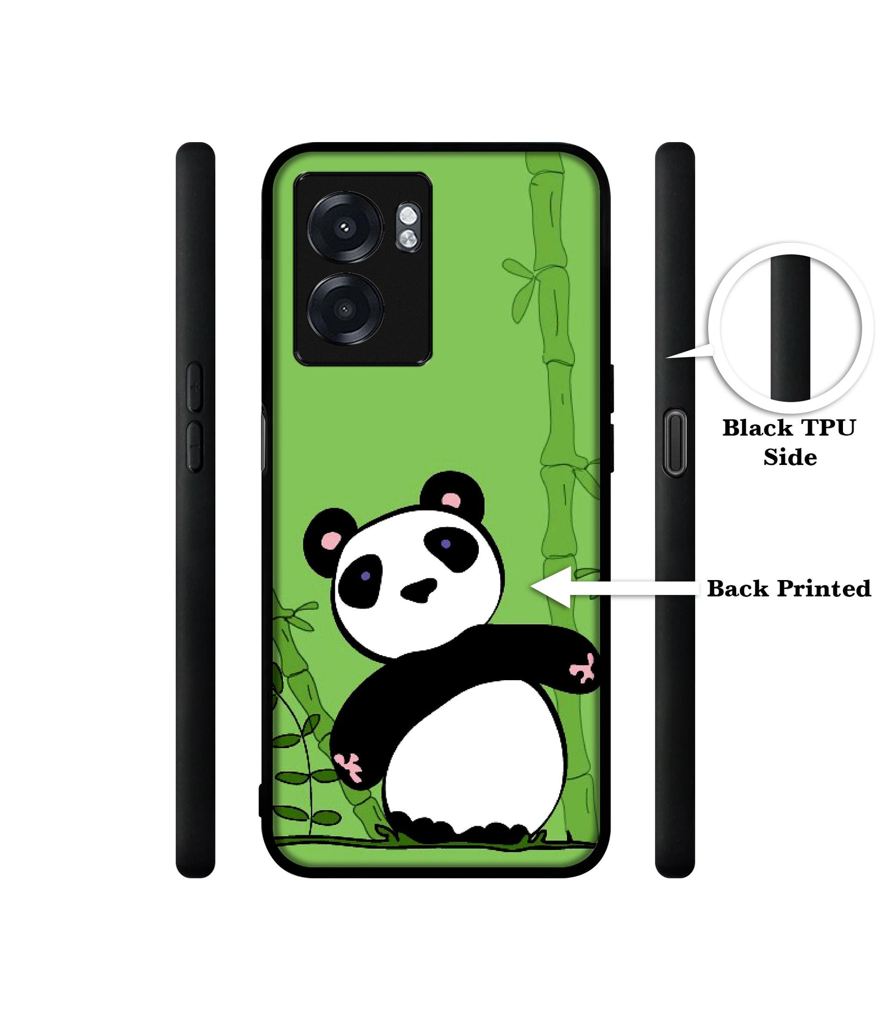 Panda with Bamboo Designer 2D Printed Back Case Cover for Realme Narzo 50 5G / Oppo K10 5G / A77 5G / A57 5G