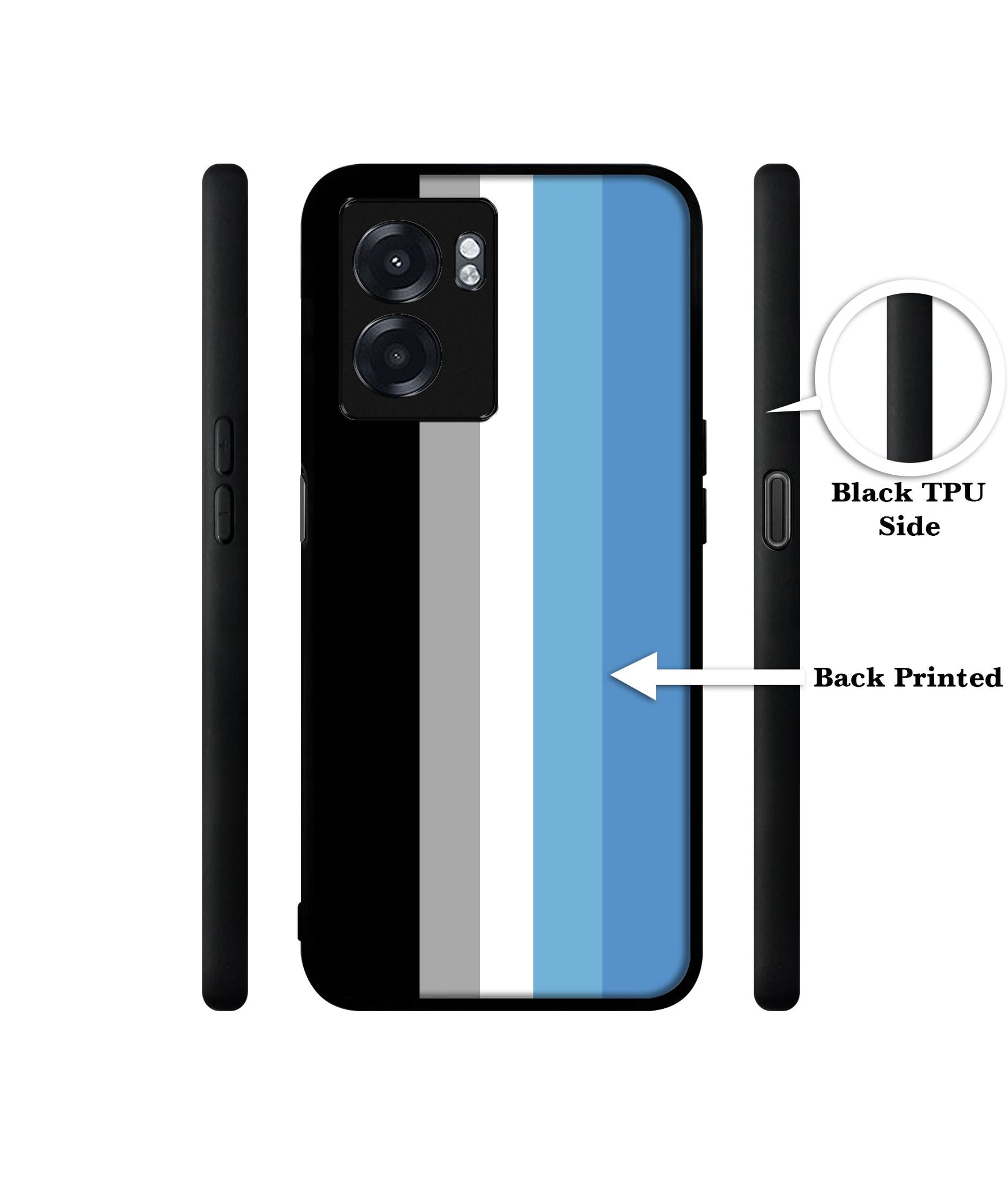 White and Blue Lines Designer 2D Printed Back Case Cover for Realme Narzo 50 5G / Oppo K10 5G / A77 5G / A57 5G