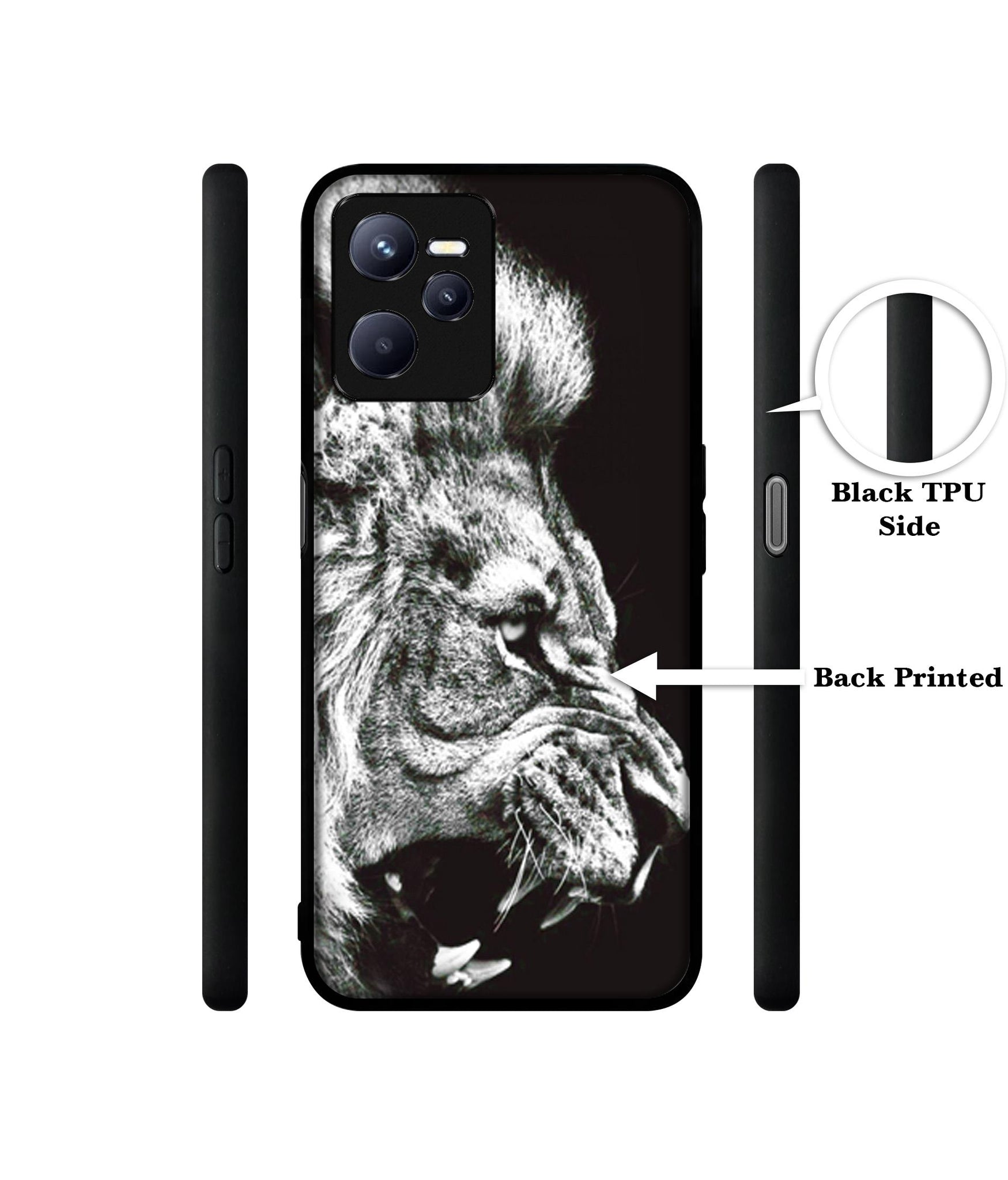 Angry Lion Designer 2D Printed Back Case Cover for Realme C35 4G / Narzo 50A Prime 4G