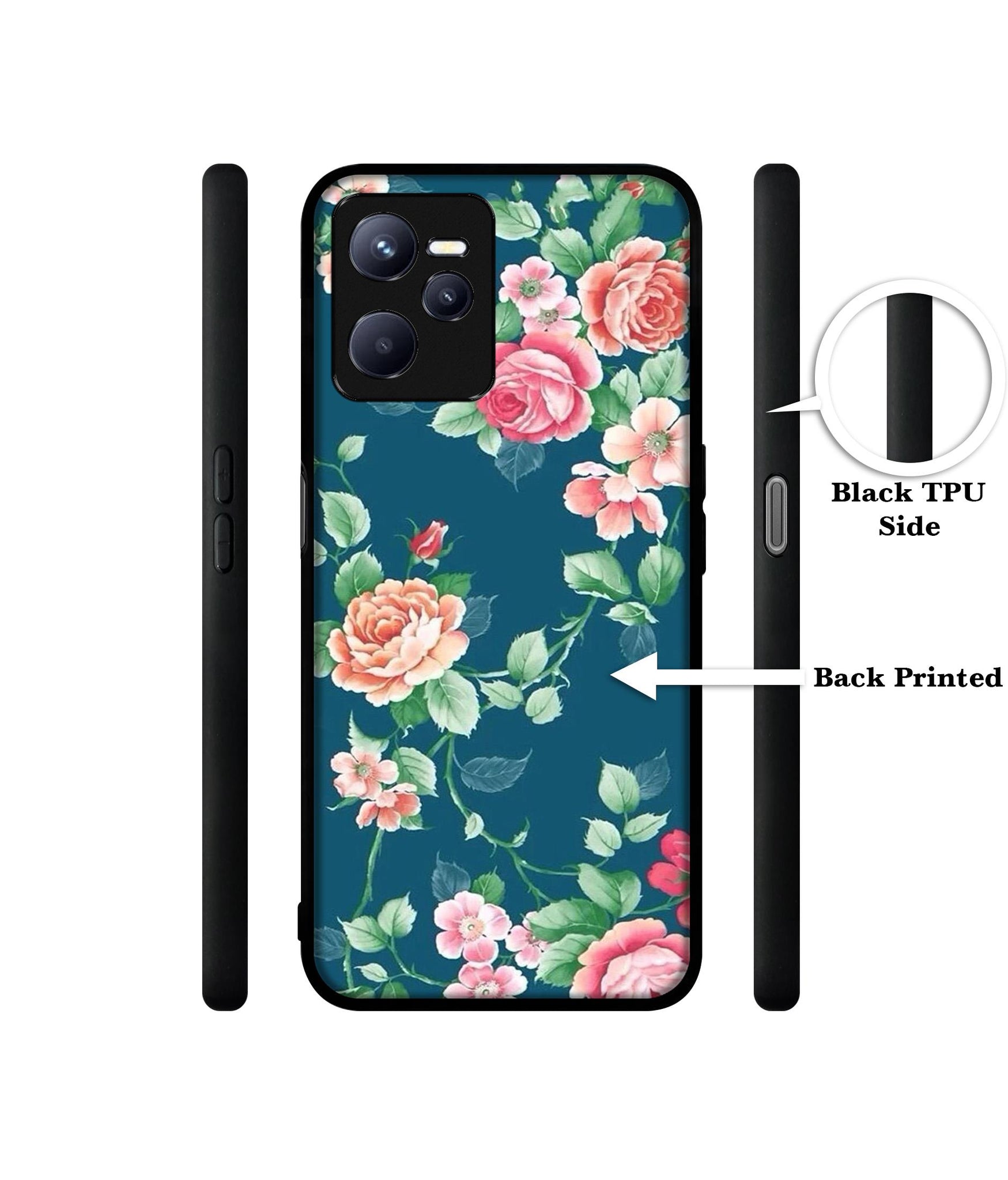 Vintage Floral Designer 2D Printed Back Case Cover for Realme C35 4G / Narzo 50A Prime 4G
