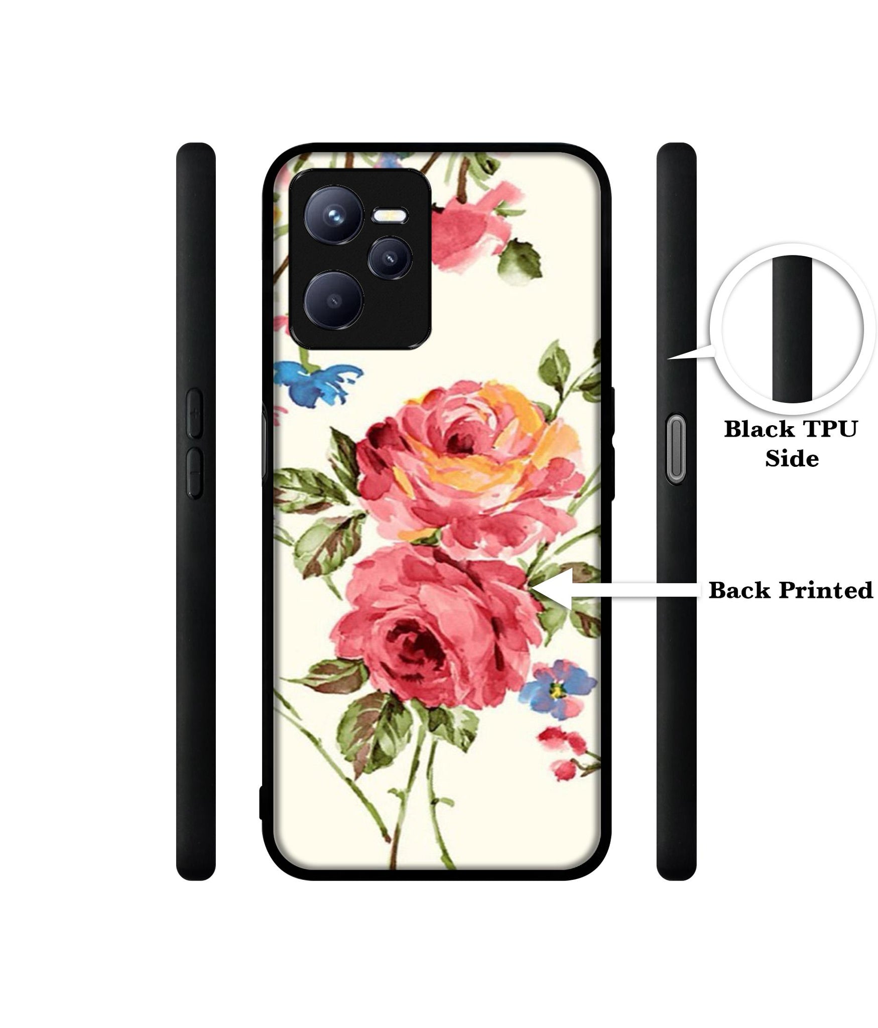 Vintage Painting Flower Designer 2D Printed Back Case Cover for Realme C35 4G / Narzo 50A Prime 4G