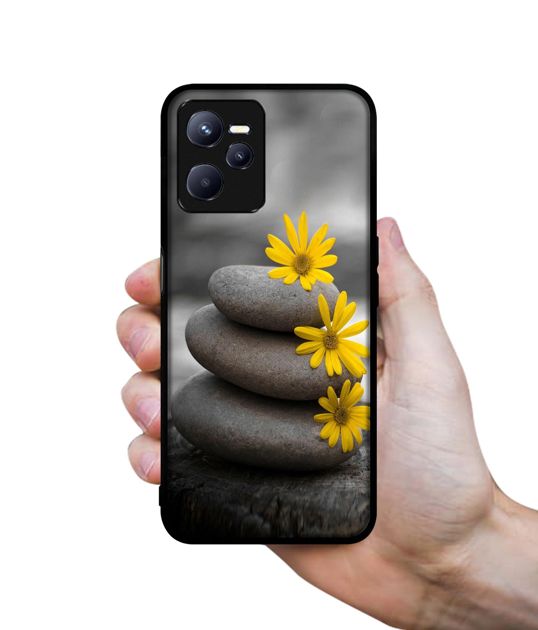 Stones And Flower Designer 2D Printed Back Case Cover for Realme C35 4G / Narzo 50A Prime 4G